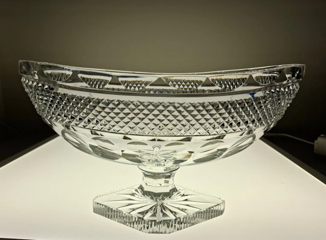 Platter - Charles X Style Navette Cut - Crystal - 2.8 kg - 1920-1940
