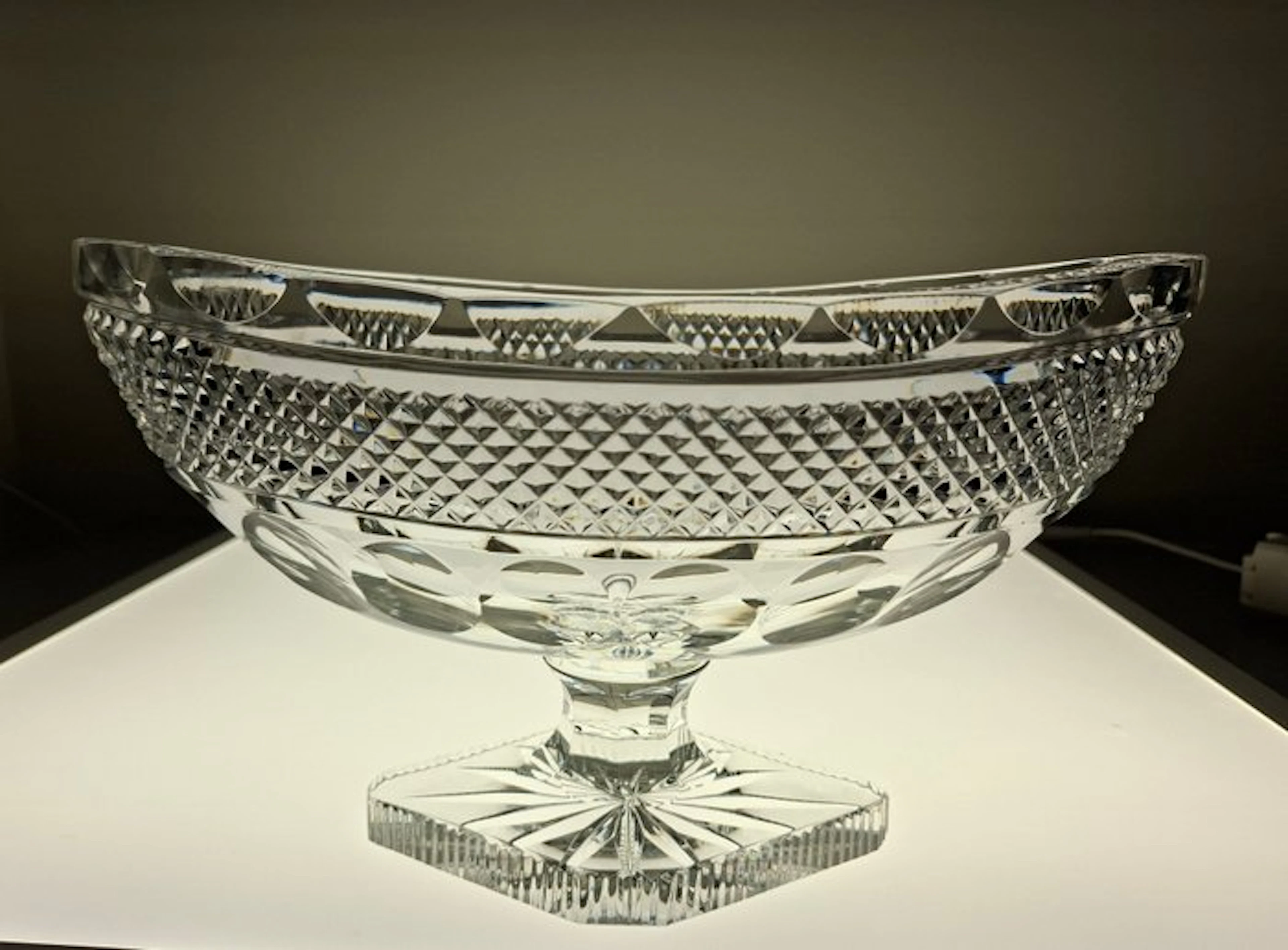 Platter - Charles X Style Navette Cut - Crystal - 2.8 kg - 1920-1940