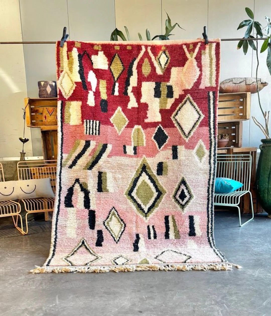 Pink Moroccan Wool Rug