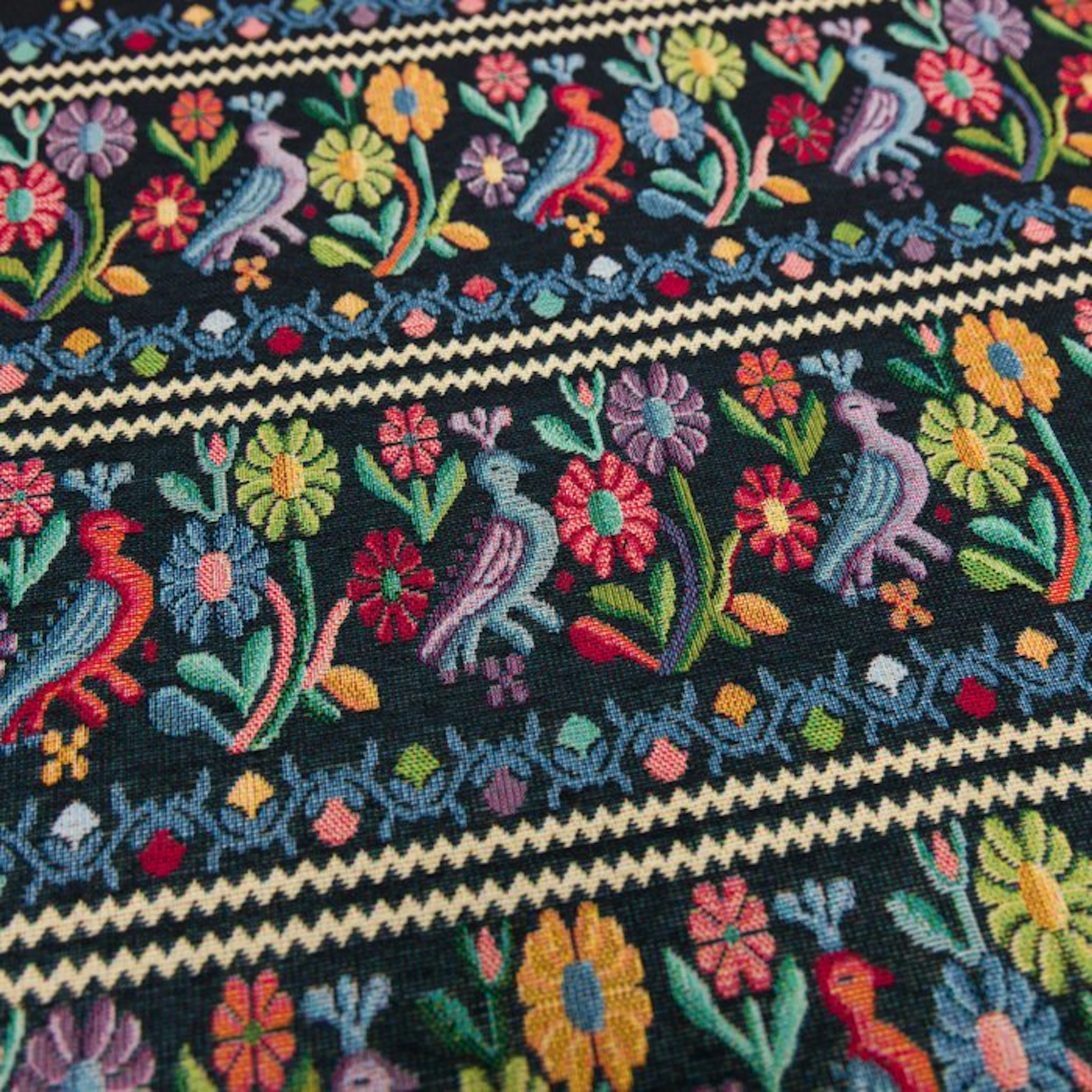 AA298 - Gobelin fabric 'Folk Garden Nero' – Folk stripe...
