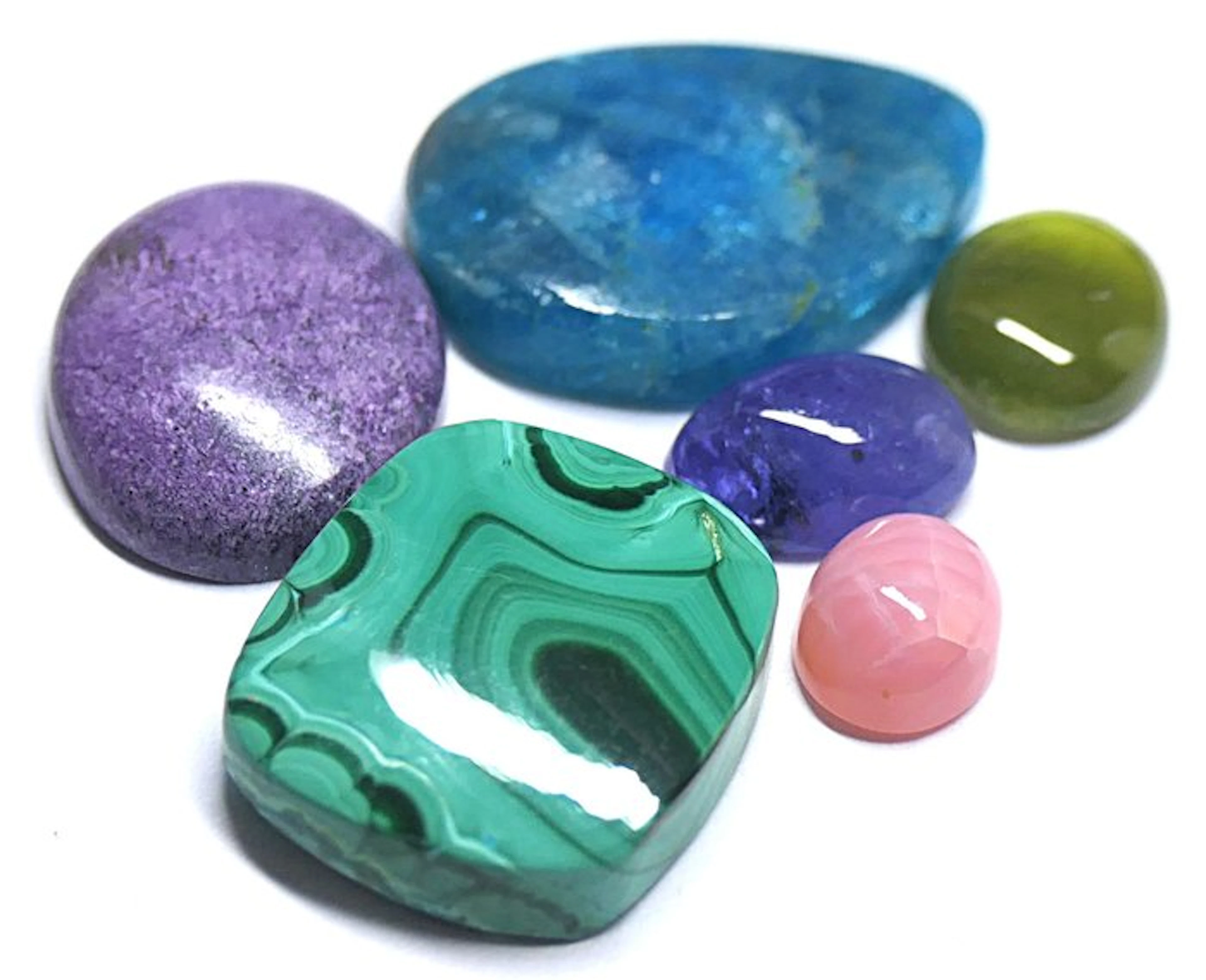 Cabochons of 100% natural origin Cabochon- 11.91 g - (6)