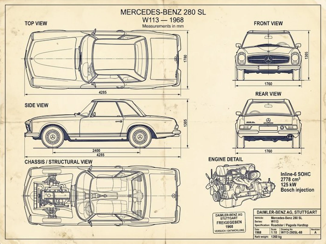 Shmidt.Art - Mercedes-Benz - MERCEDES-BENZ 280 SL - 1960s