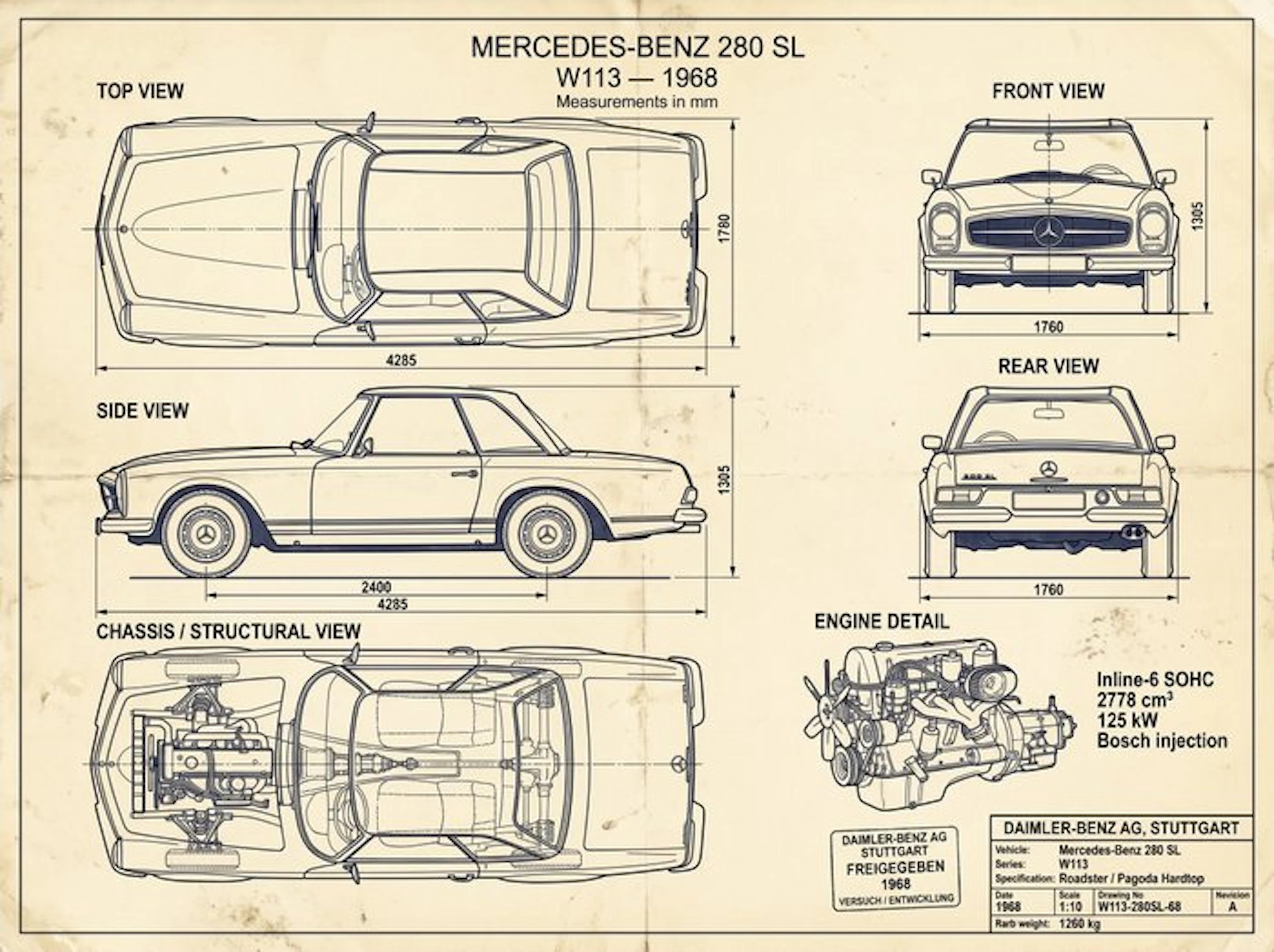 Shmidt.Art - Mercedes-Benz - MERCEDES-BENZ 280 SL - 1960s