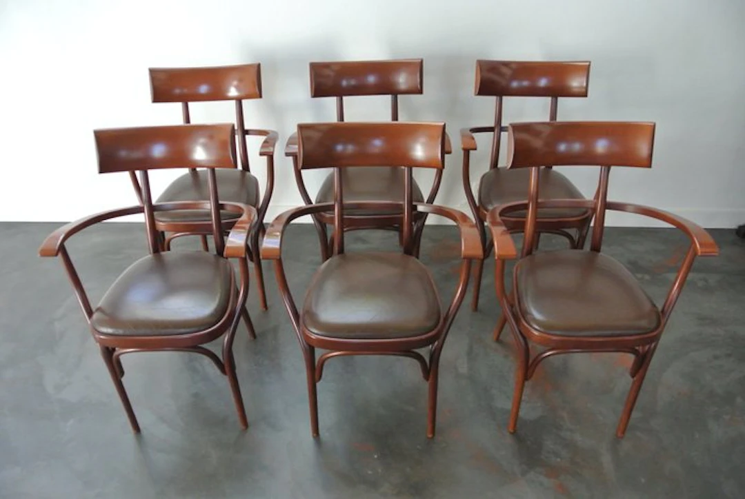 Thonet - Armchair (6) - Hermann Czech - Wood - rare set of 6 Czech