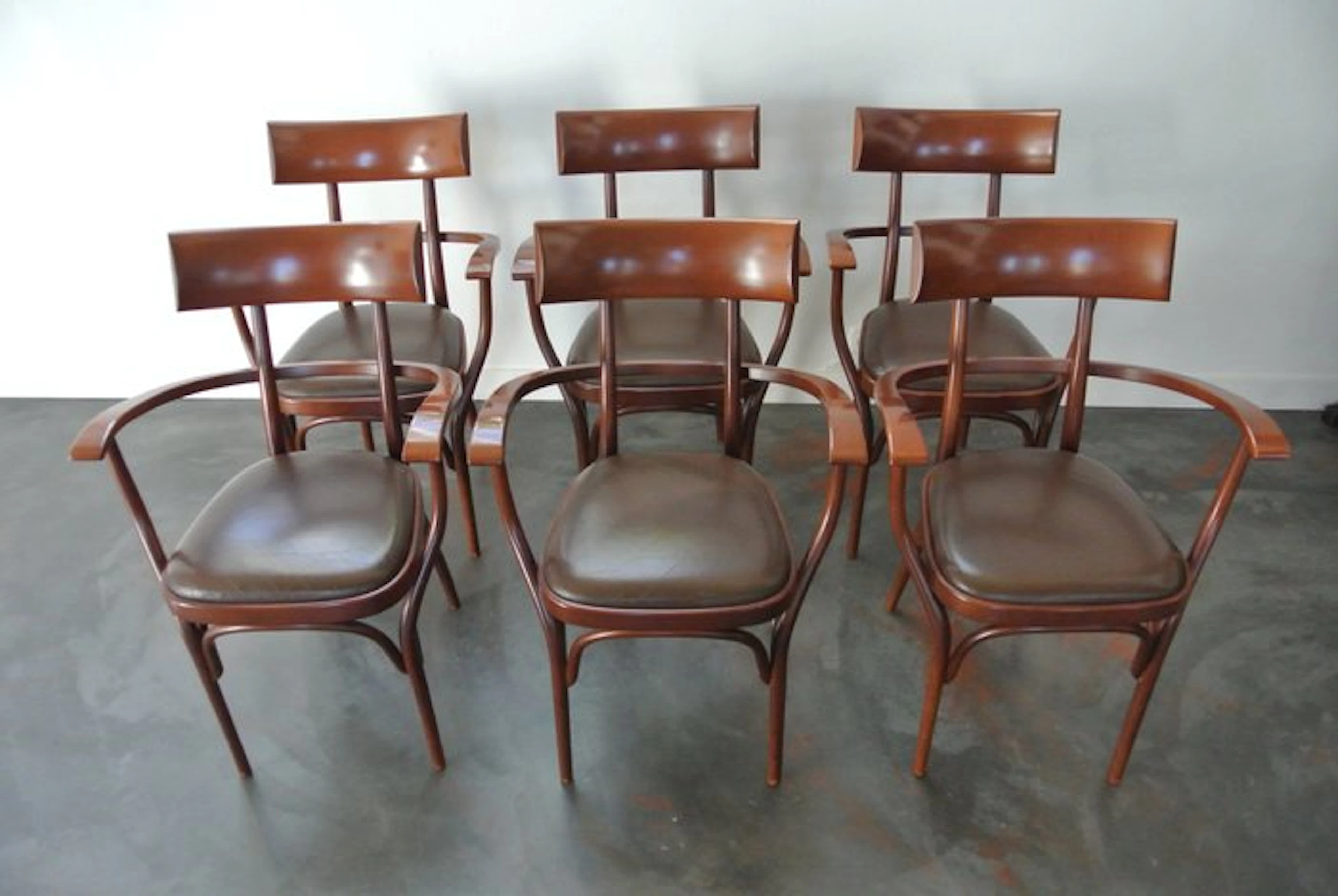 Thonet - Armchair (6) - Hermann Czech - Wood - rare set of 6 Czech
