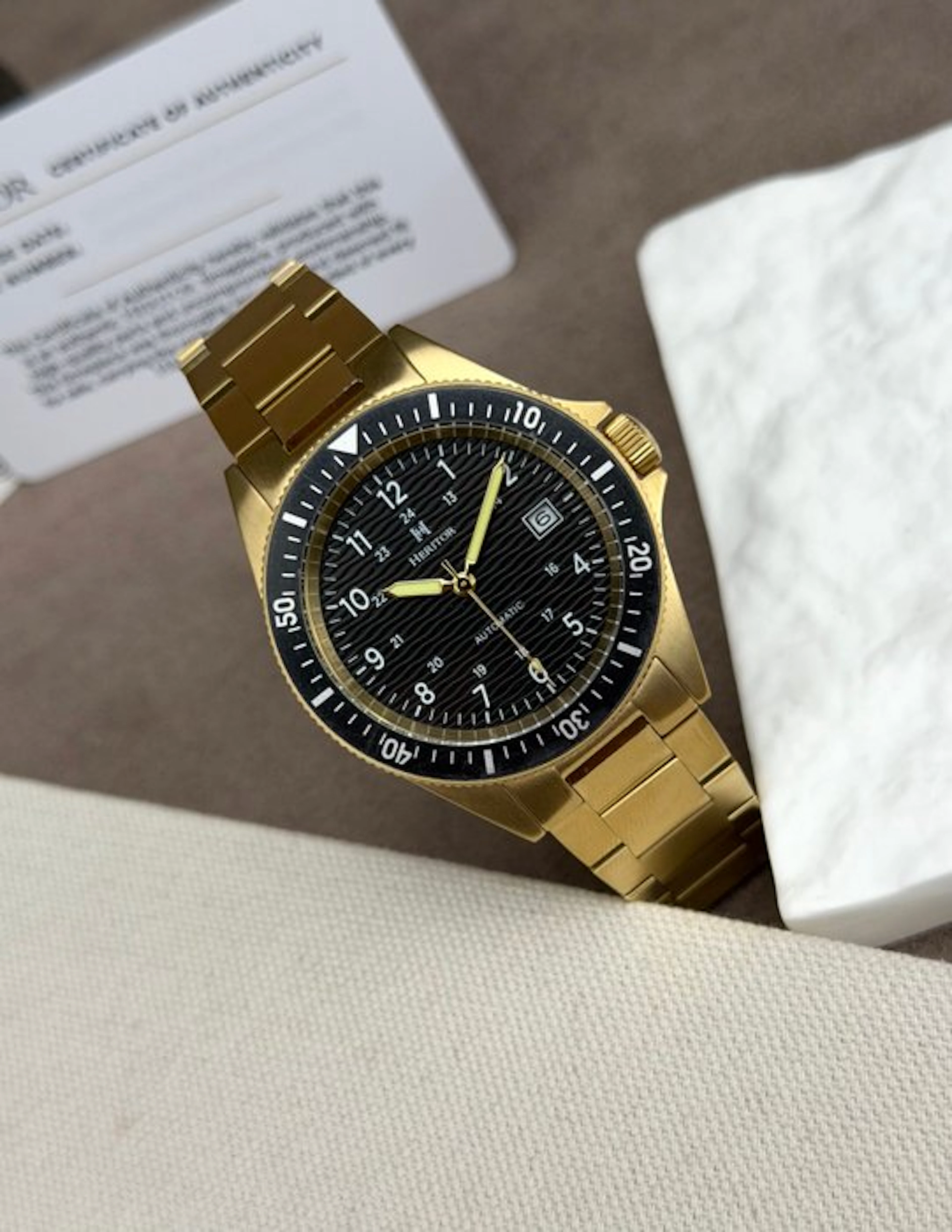 Heritor - Automatic Calder Date - Gold/Black - No reserve...