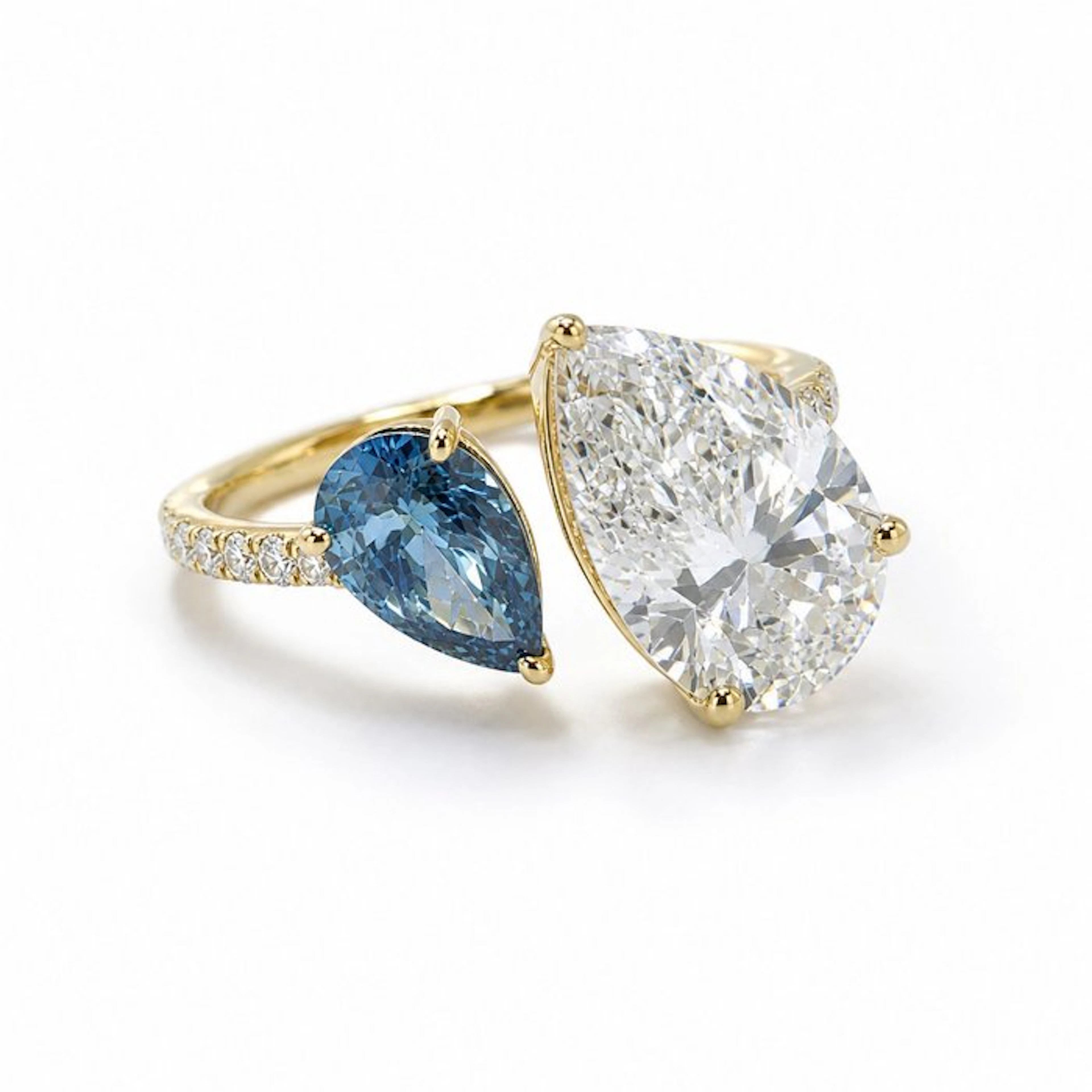 Ring - 14 kt. Yellow gold - 5.50ct. tw. Diamond (Lab-grown) - Diamond