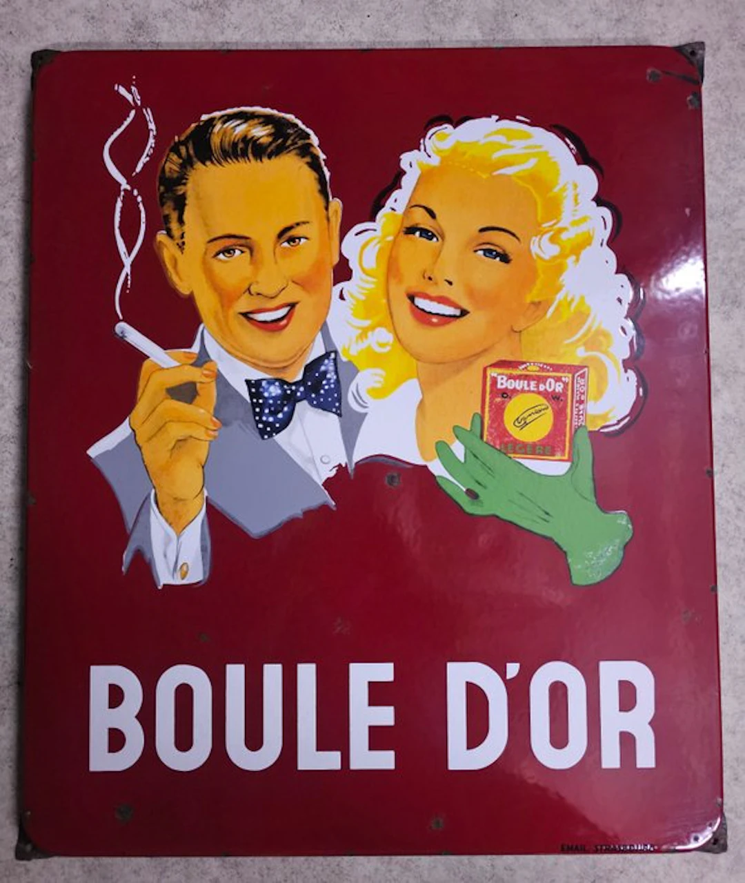 Email Strasbourg - GOLDEN BALL - Enamel sign - Enamel