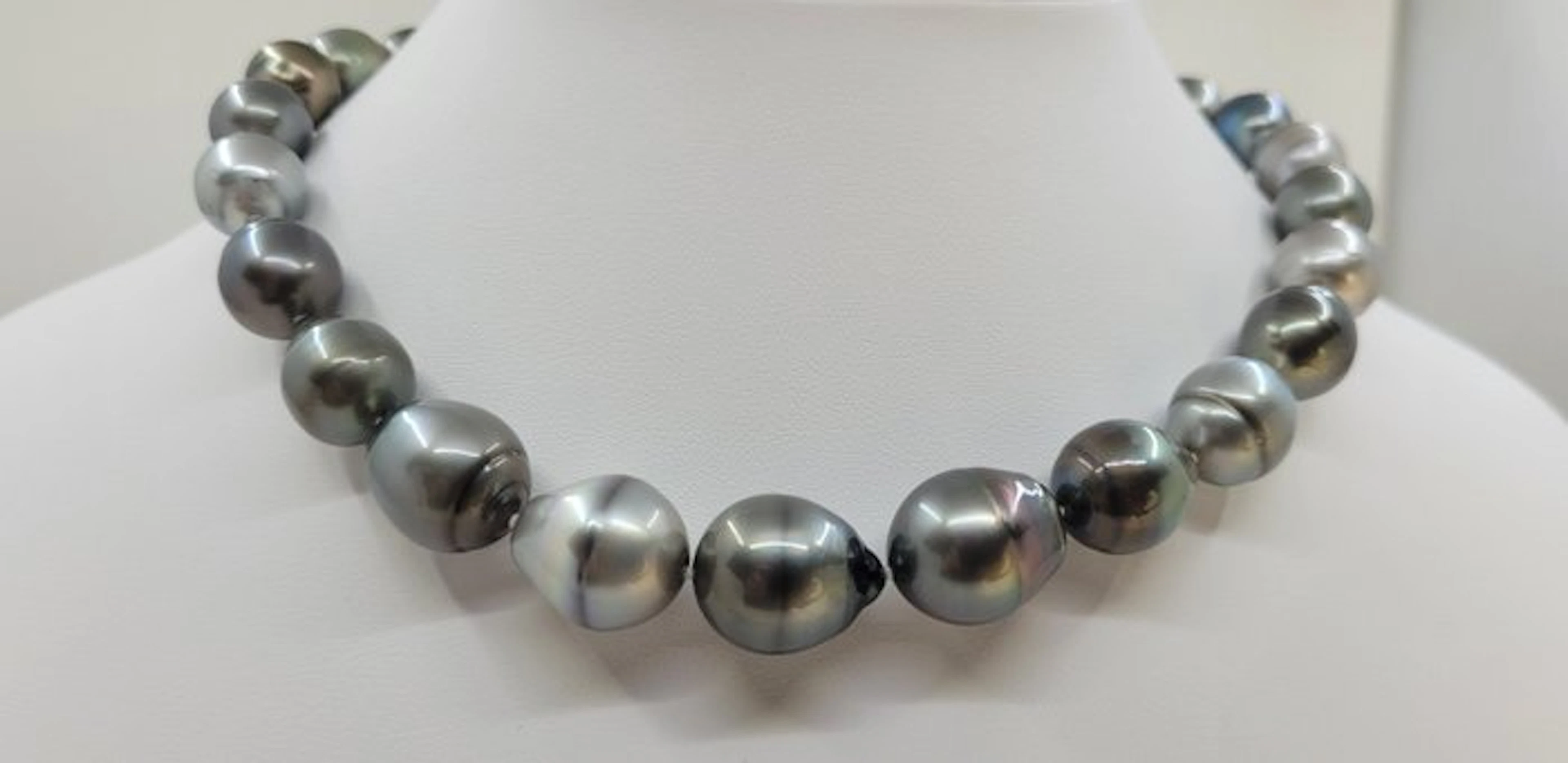 Necklace ALGT Certified Multi Tahitian Pearls - Huge Size - 10.8x15.1mm
