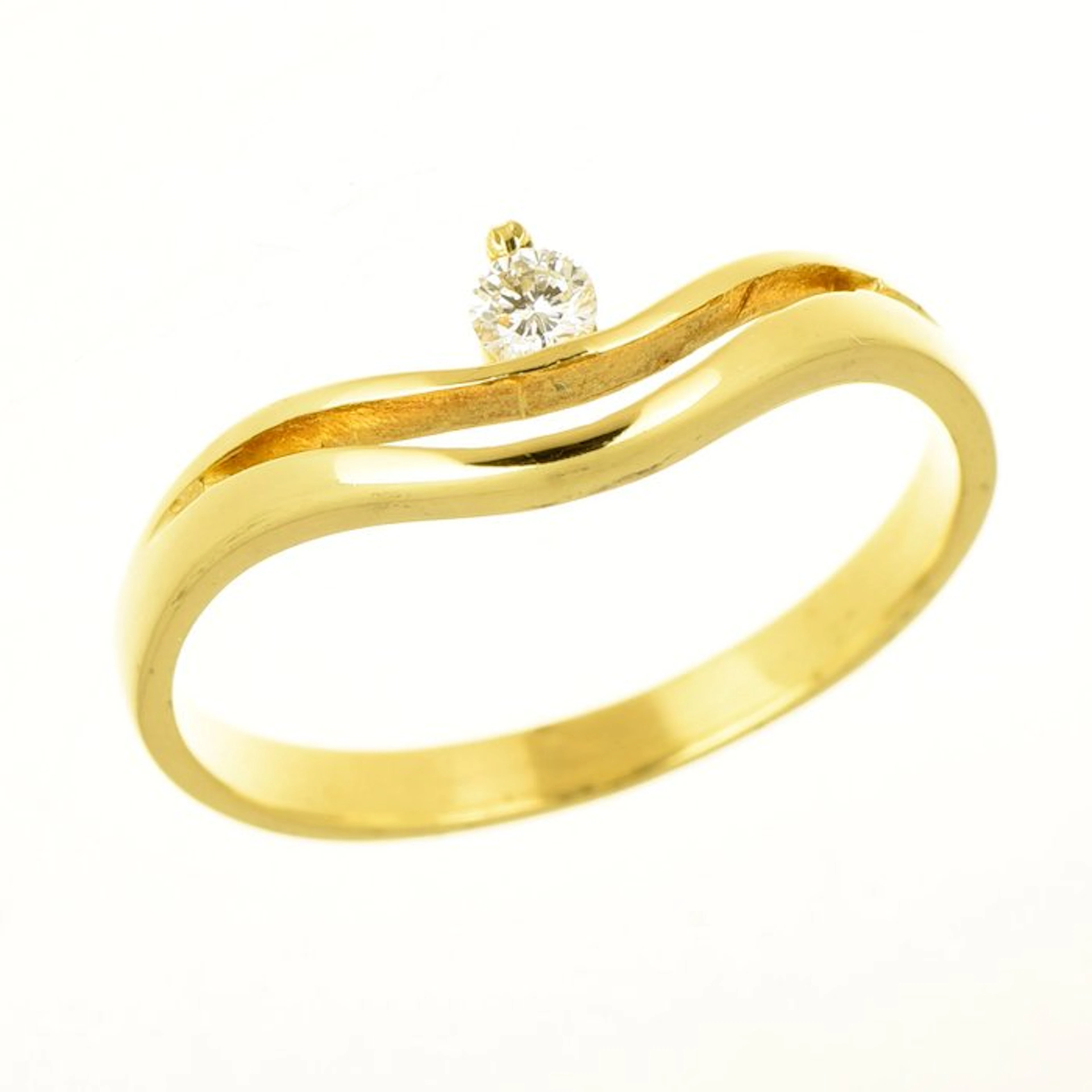 Engagement ring - 18 kt. Yellow gold Diamond (Natural)