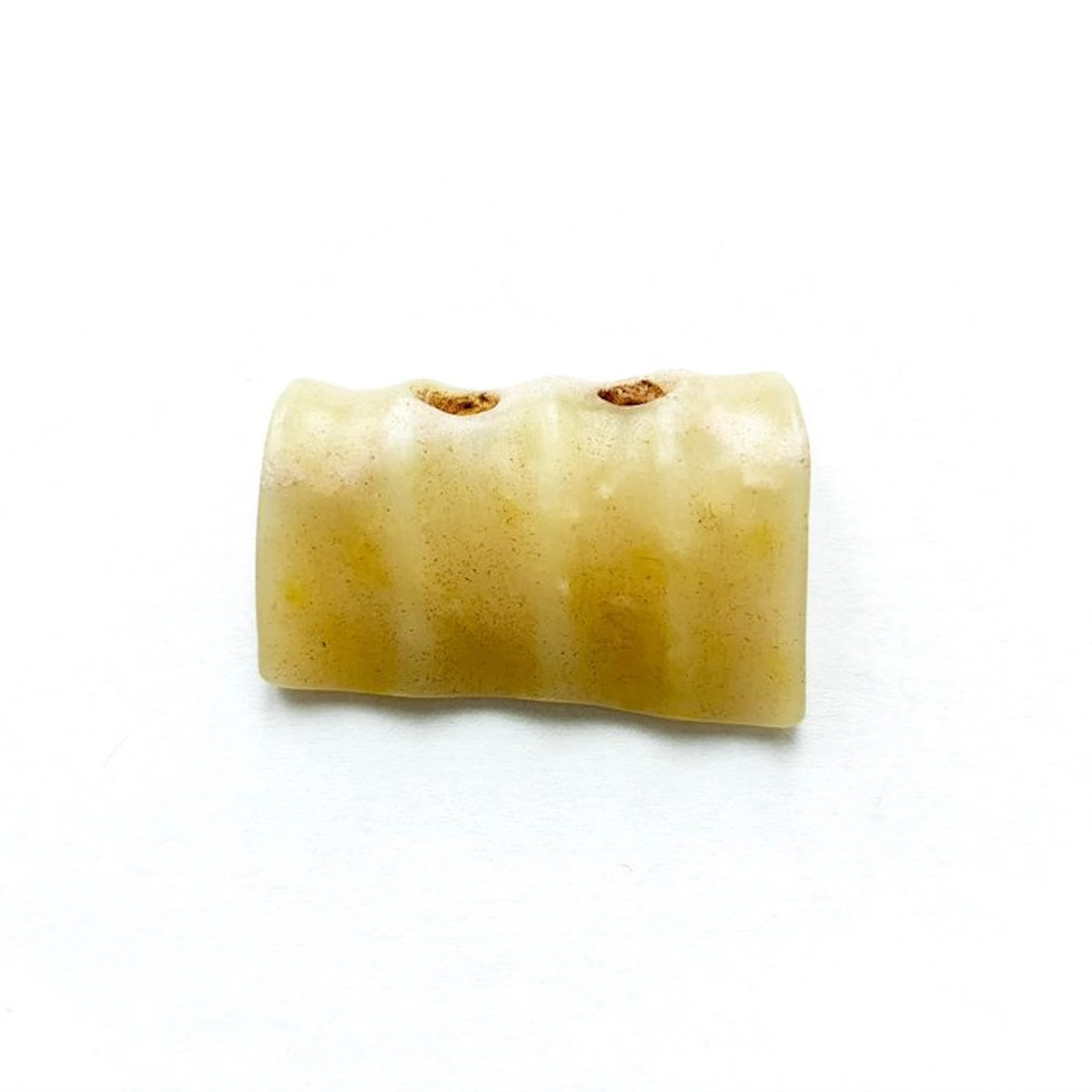 Ancient Chinese Hard Stone Bead Talisman with Drapé Design - 39 mm