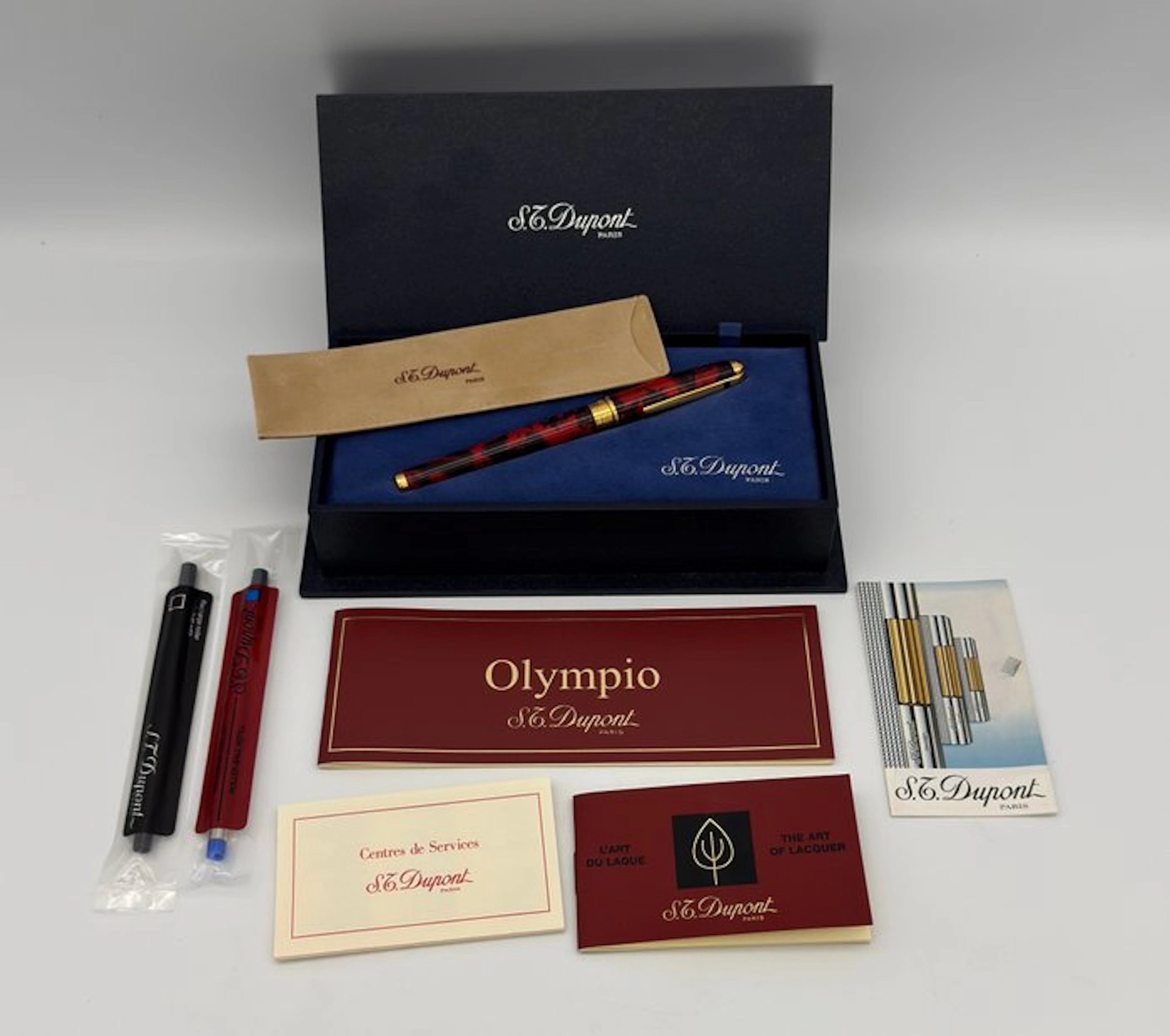 S.T. Dupont - Olympio – Black & Red Chinese Lacquer –...