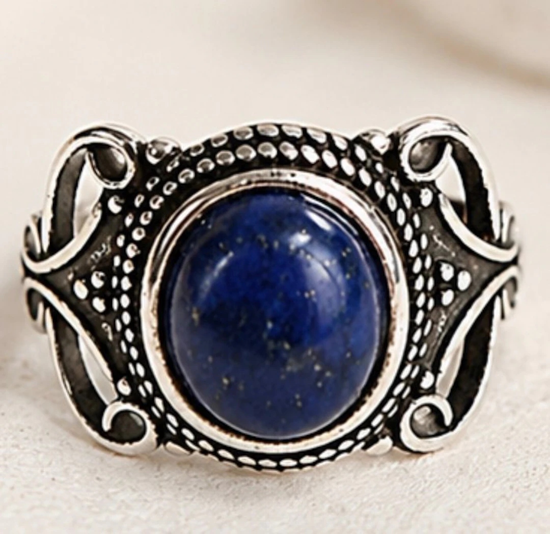 Vintage Sterling Silver 925 Lapis Lazuli Ring - Ring