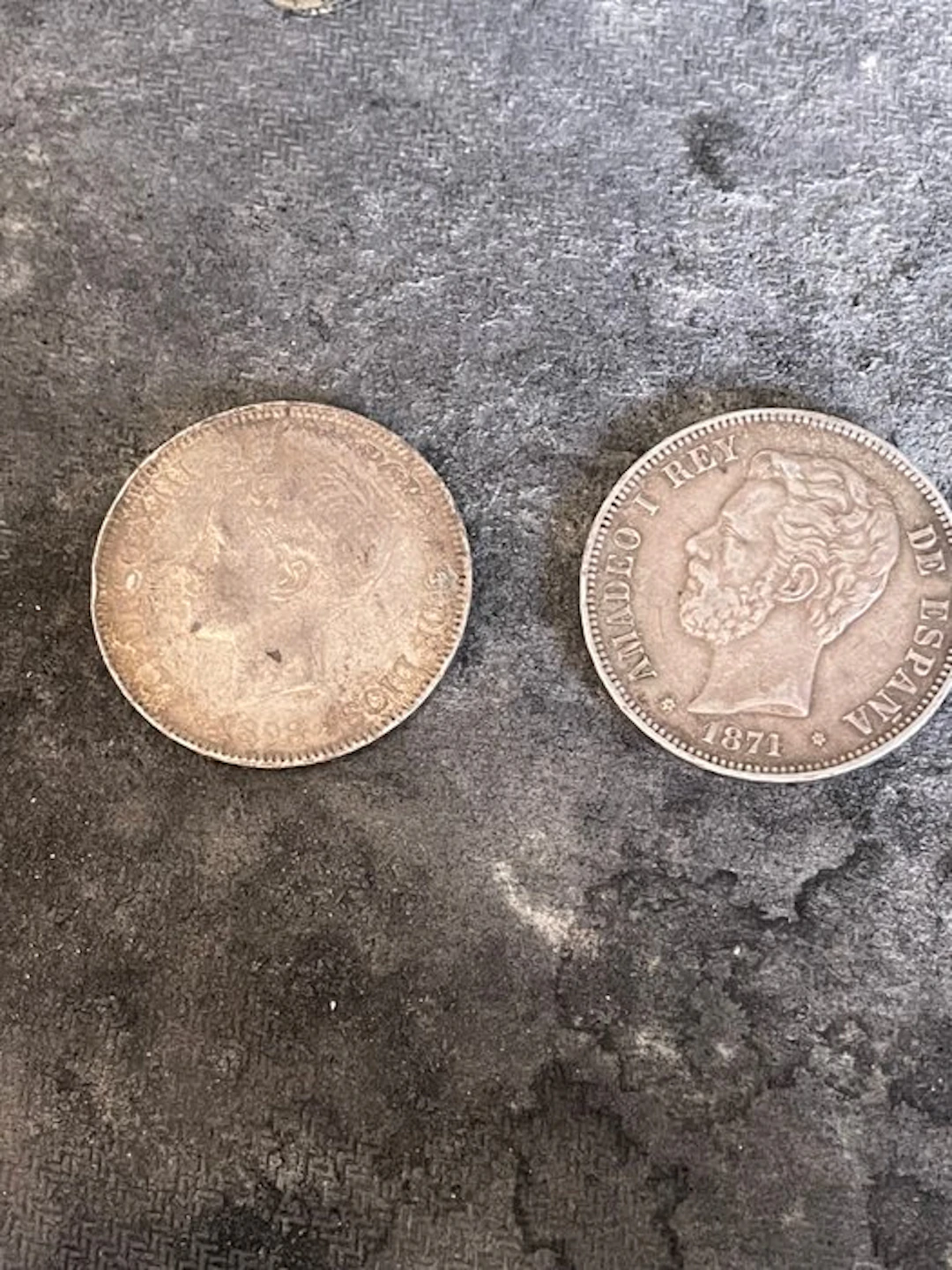 Spain. 5 Pesetas 1871 + 1898 (No reserve price)