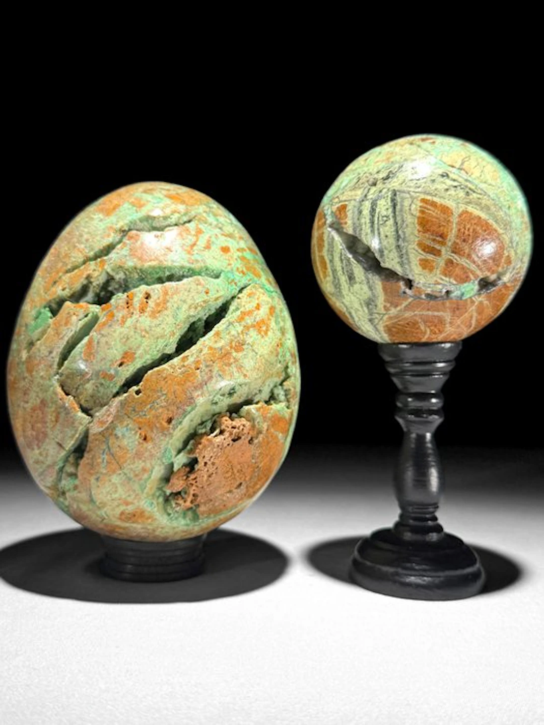 NO RESERVE PRICE - Wonderful Pair of Green Smithsonite...