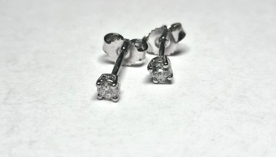 Earrings - 18 kt. White gold - 0.20ct. tw. Diamond (Natural) - Diamond