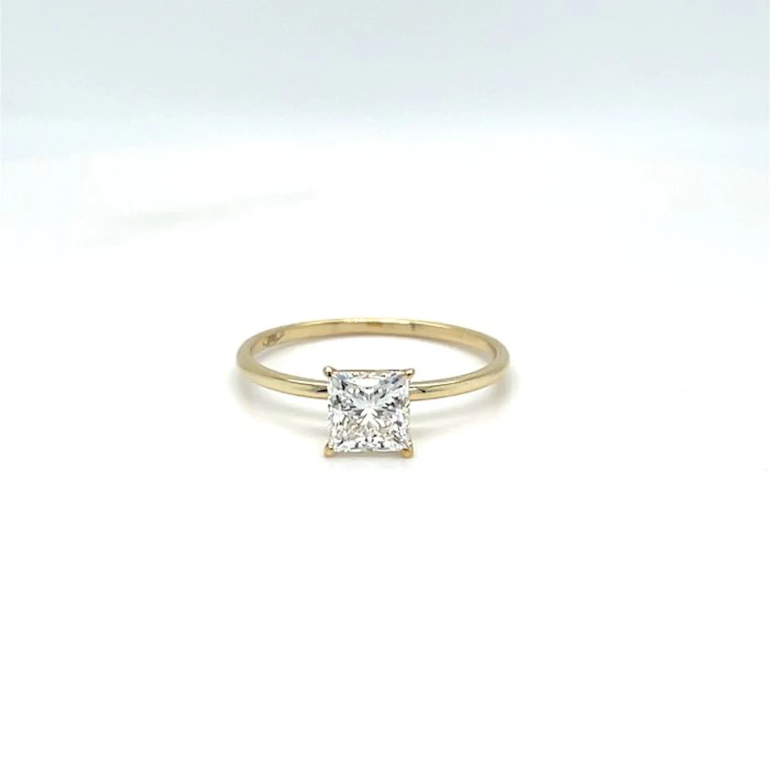 No reserve price - Ring - 14 kt. Yellow gold - 1.00ct. tw. Diamond (Lab-grown)