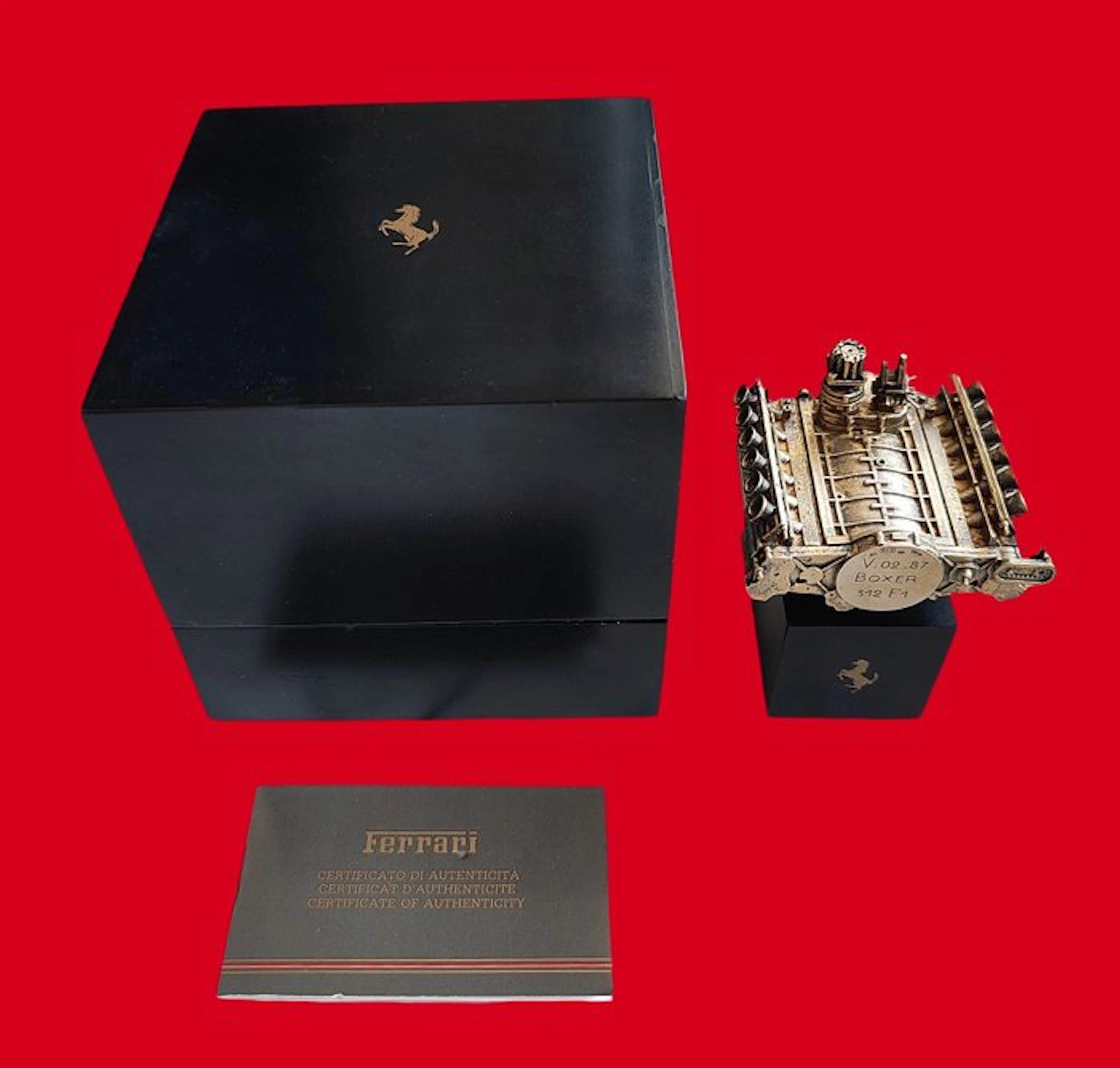 Ferrari miniature engine in 925 sterling silver