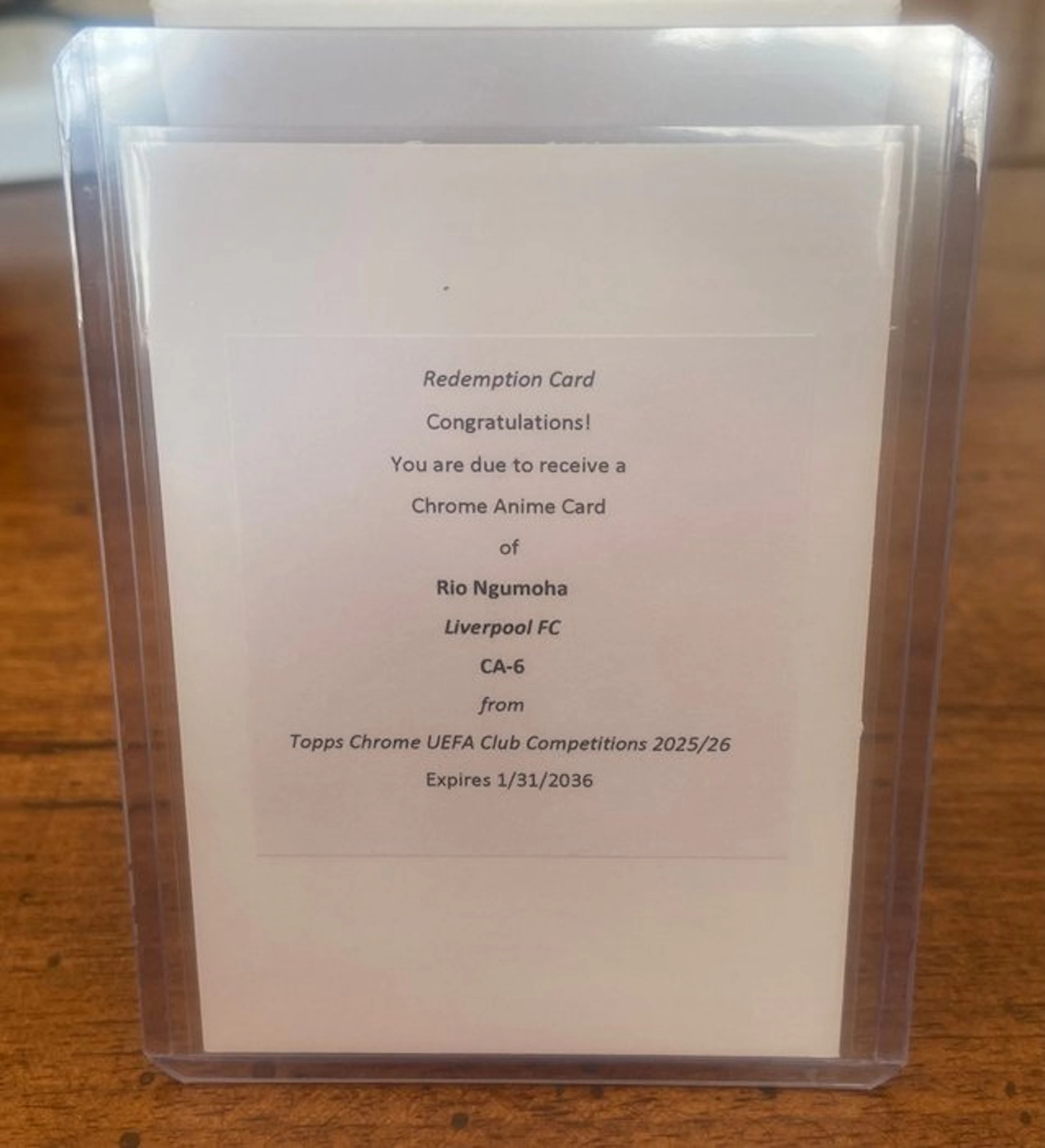 2025/26 Topps Chrome UCC Rio Ngumoha REDEMPTION Chrome...