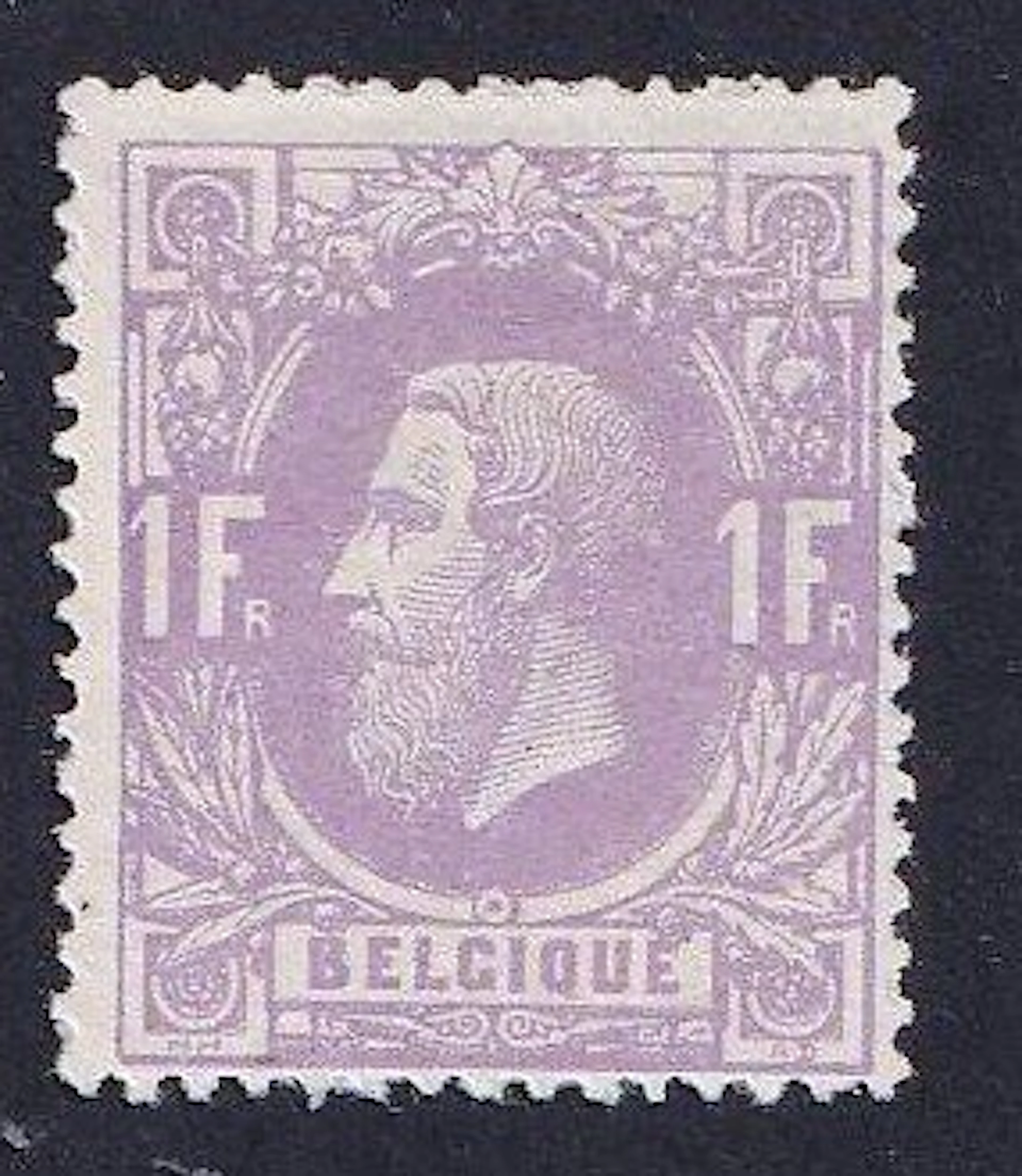 Belgium 1874 - 1F Mauve - Leopold II with a profile facing left - OBP/COB 36