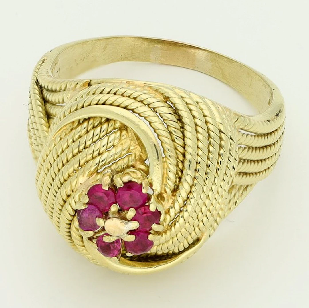 Ring - 18 kt. Yellow gold - Robijn