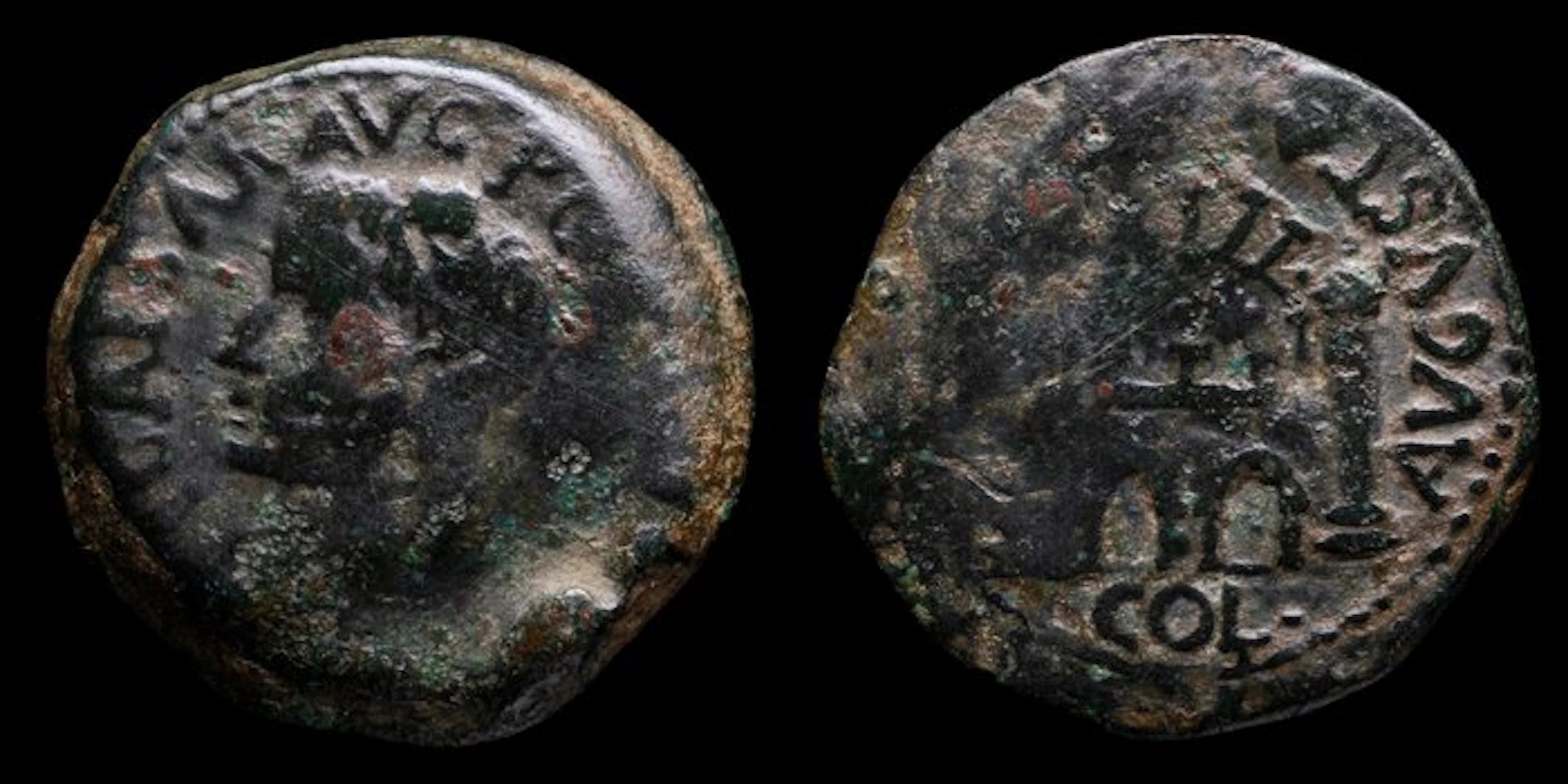 Ibero-Roman. Tiberius. As EMERITA AUGUSTA (Merida) (No reserve price)
