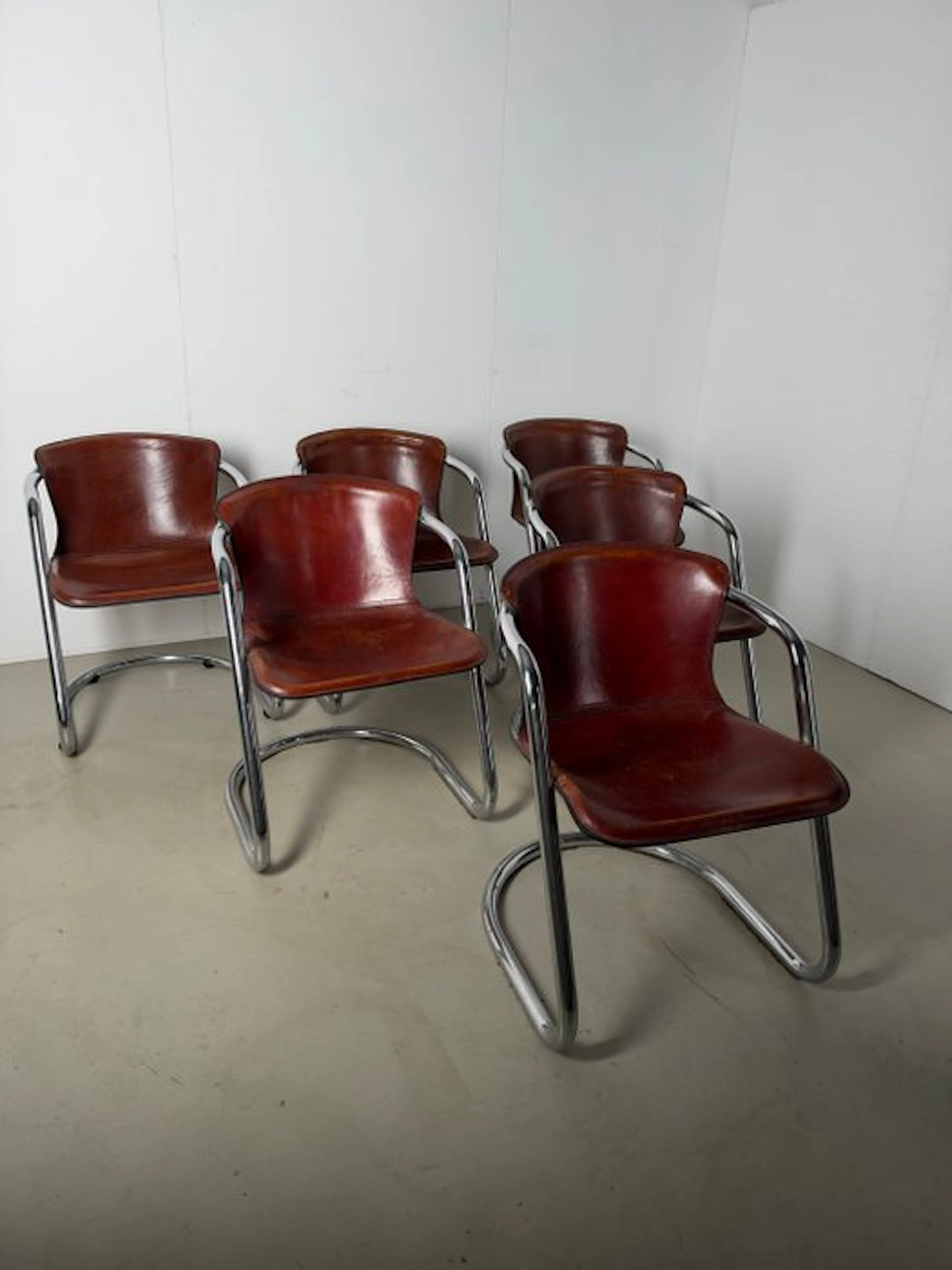 Metaform - Chair (6) - Leather, Chrome-plated metal