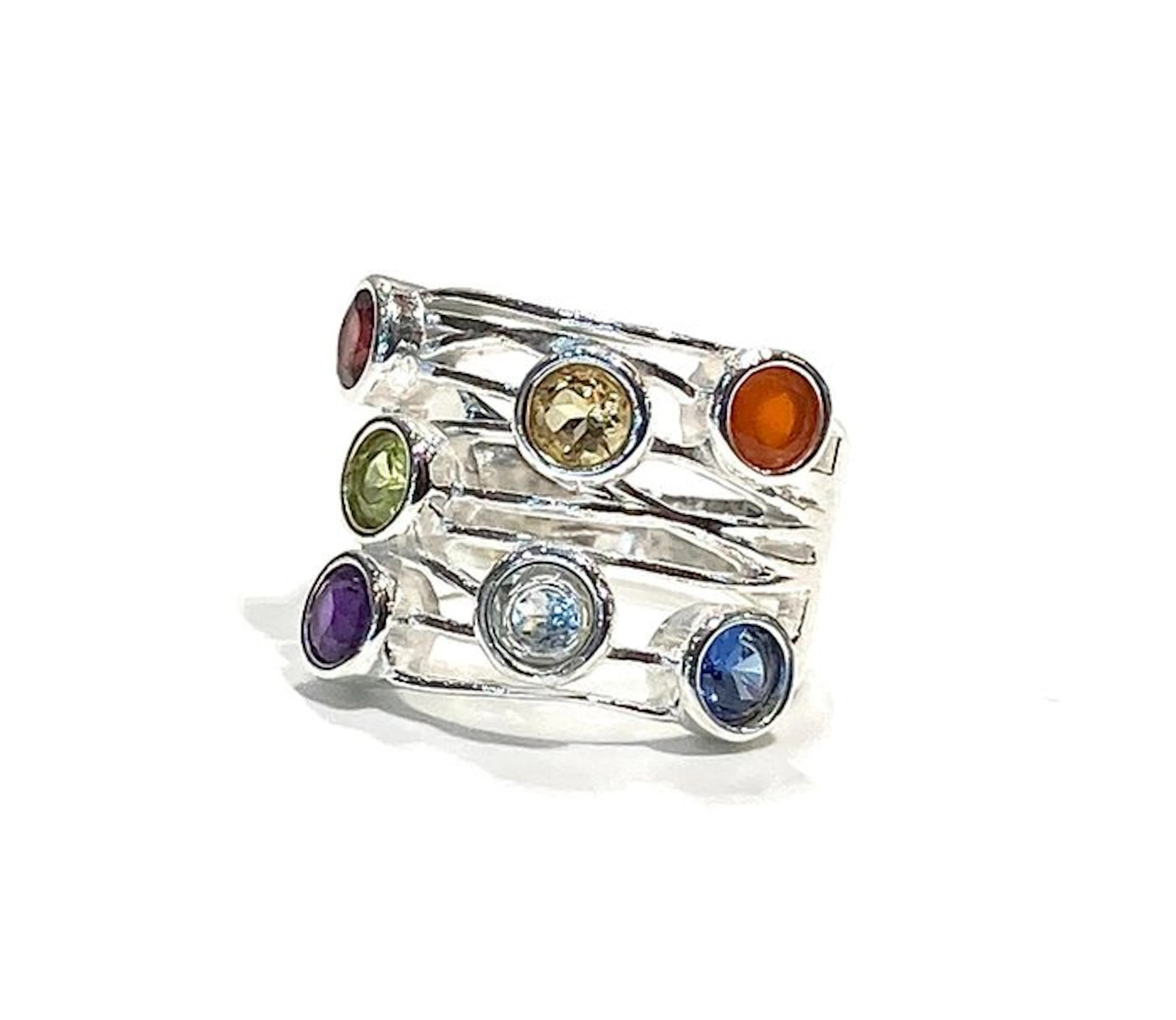 No reserve price - Ring Silver Topaz