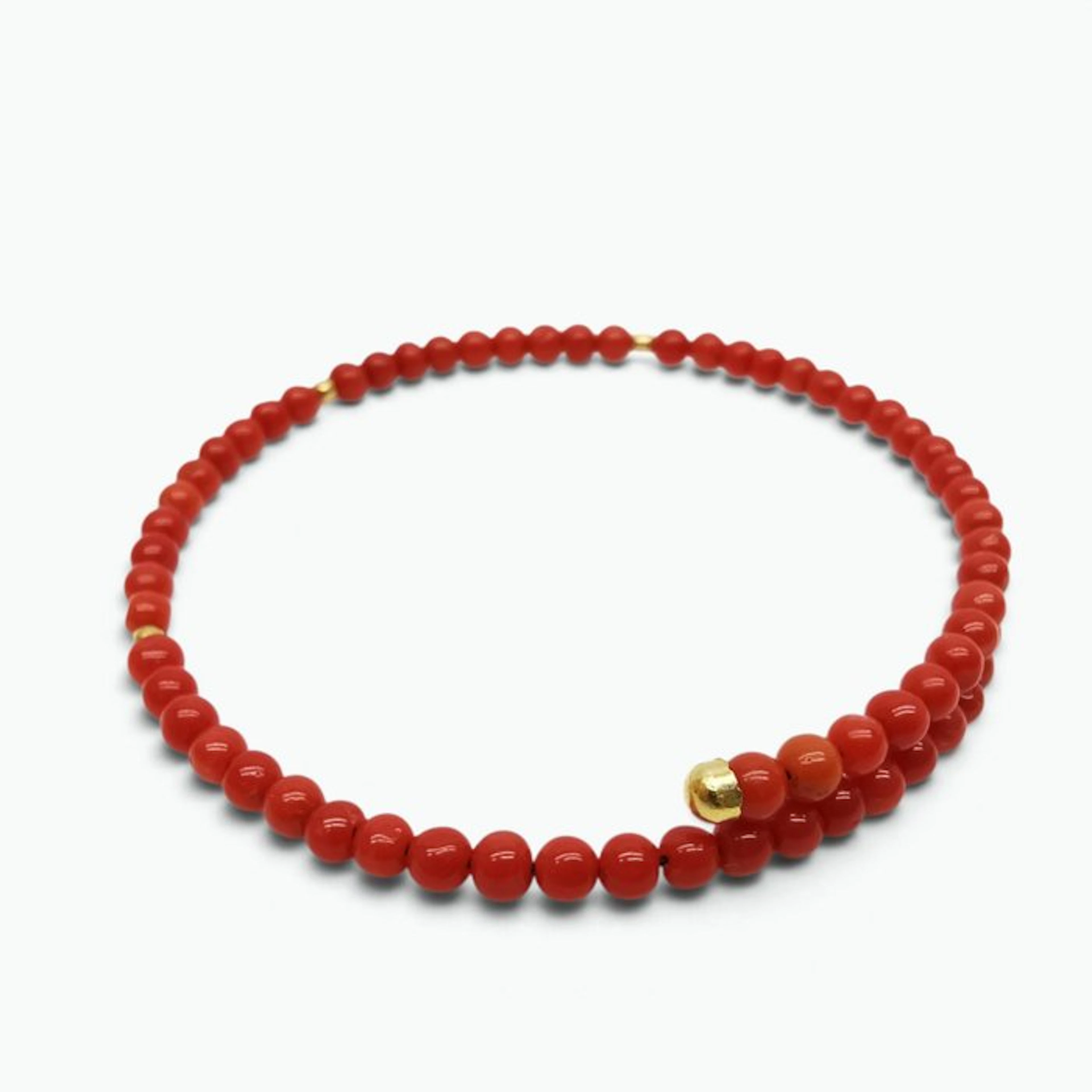 Coral - Silver - Bracelet - handmade