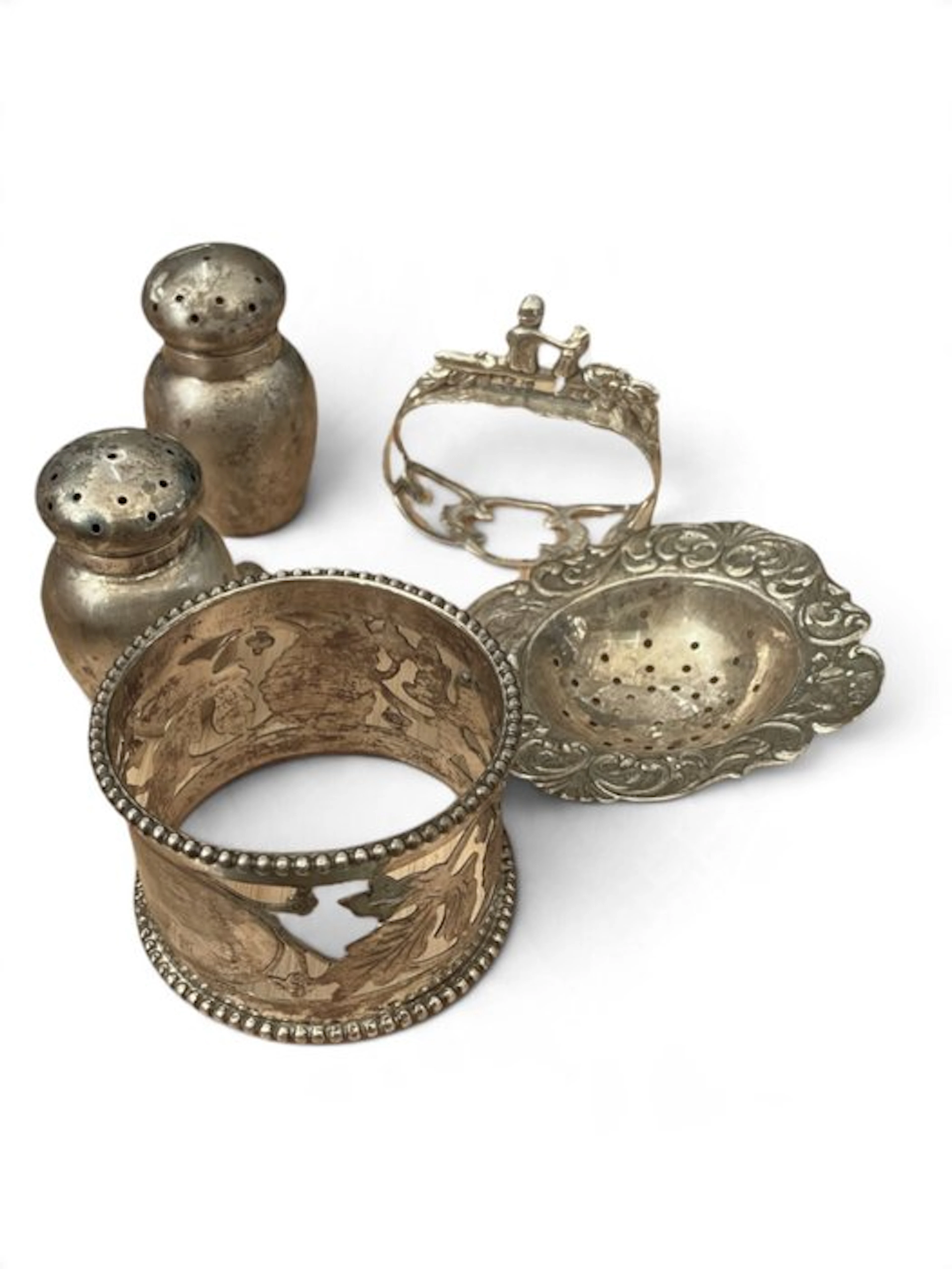 Salt and pepper shakers (5) - .925 silver