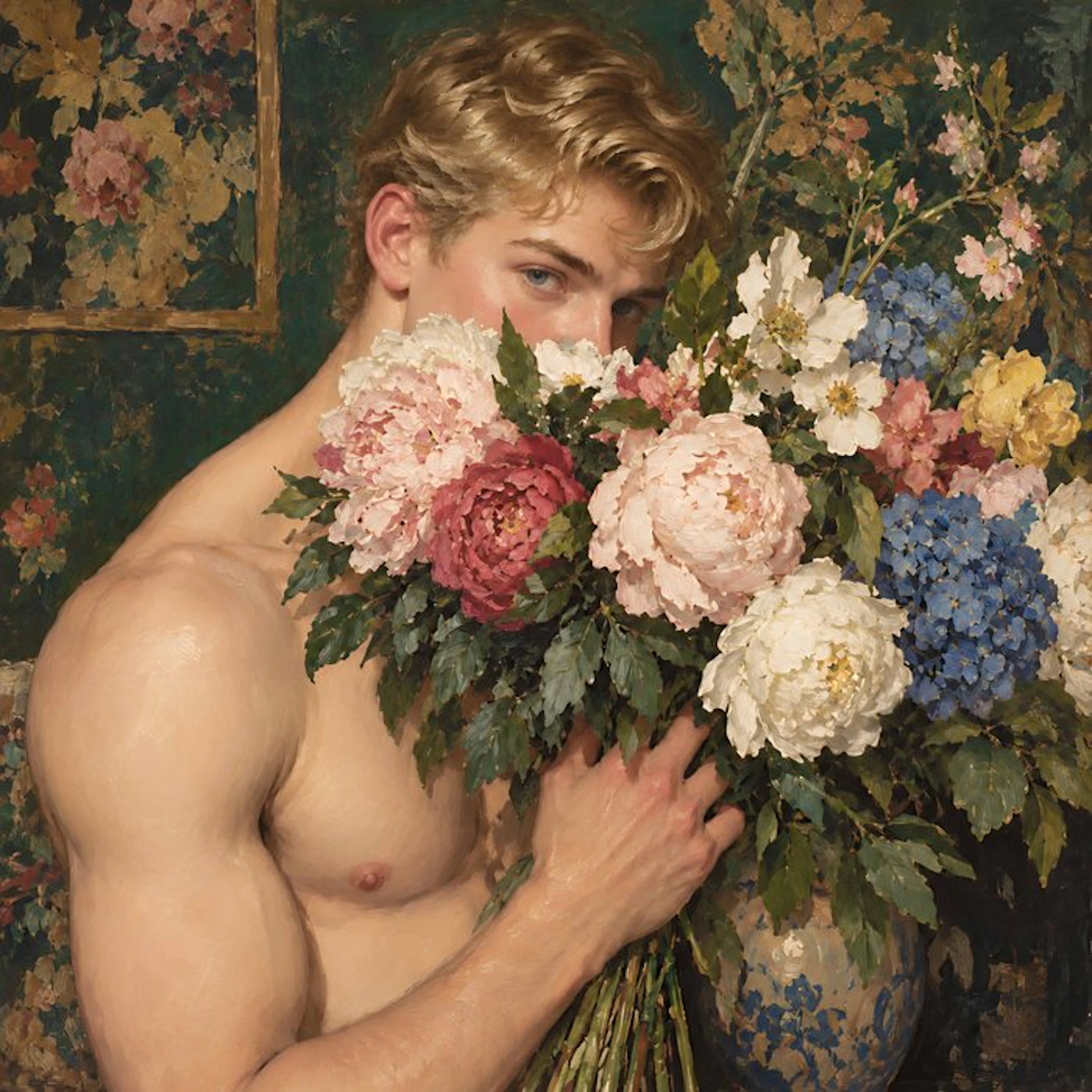 Le Yack - Armful of Peonies - Hand-signed