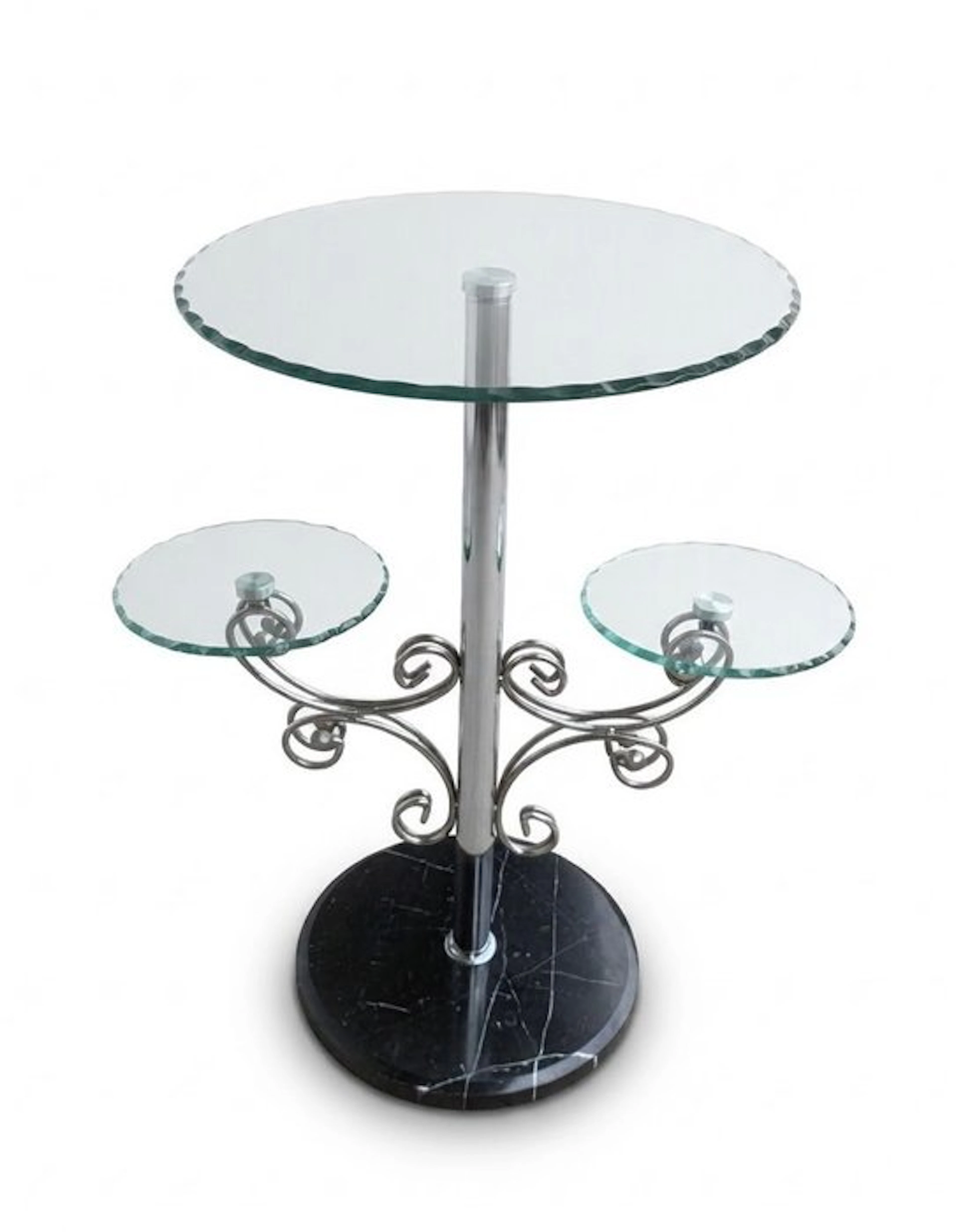 Side table - chrome-plated - 3 shelves