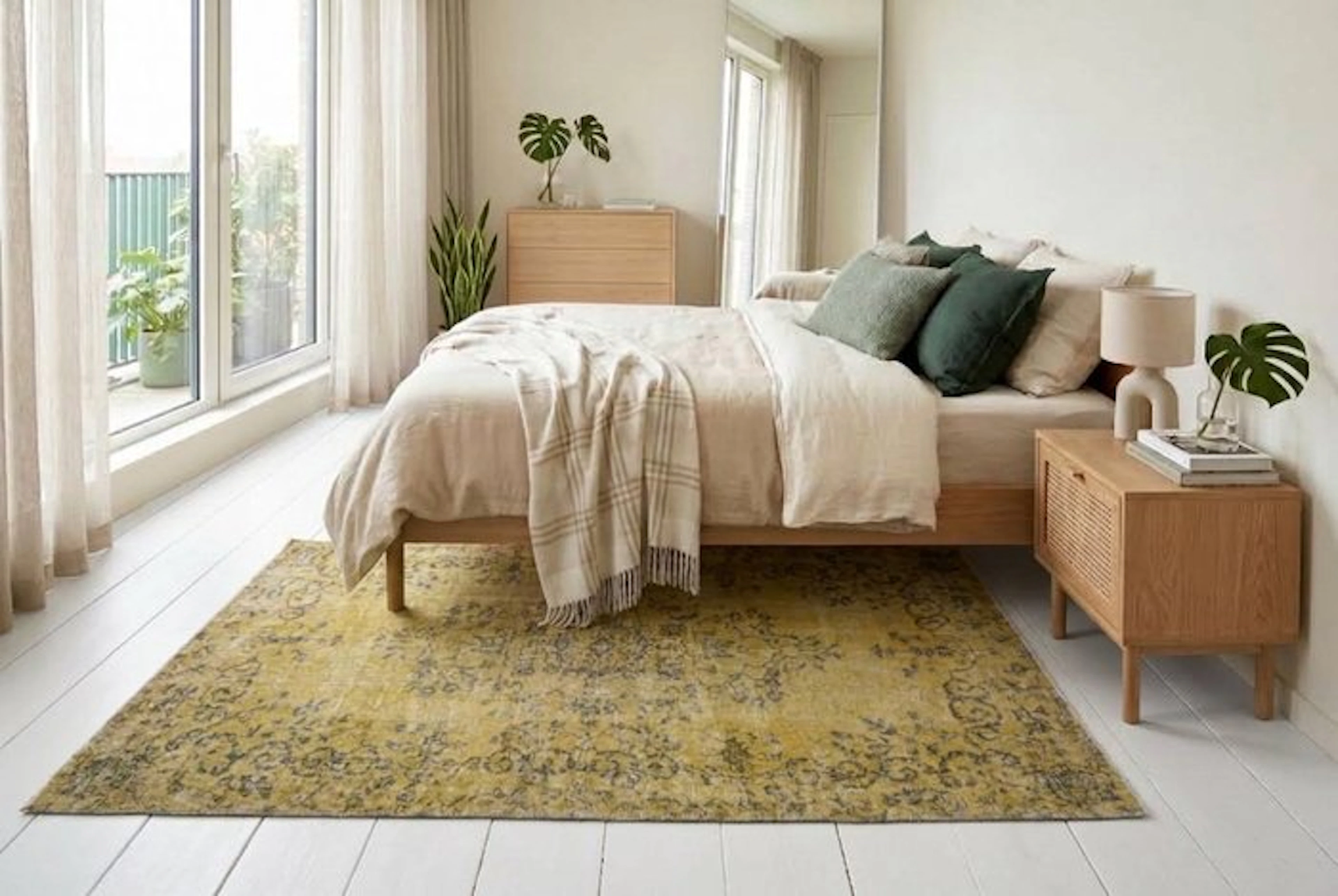 Yellow vintage - Rug - 200 cm - 110 cm - √ handmade √ certificate