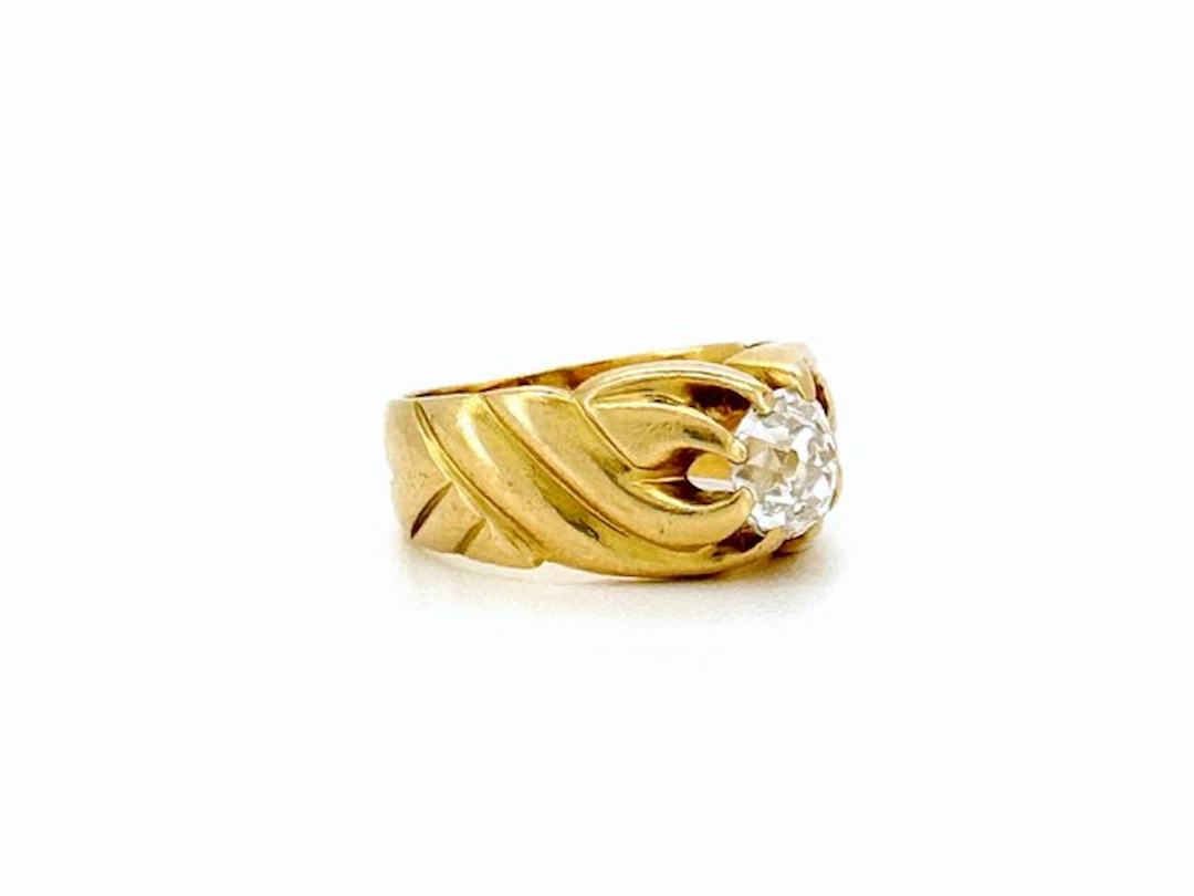 No reserve price - Ring - 18 kt. Yellow gold - 0.80ct. tw. Diamond (Natural)