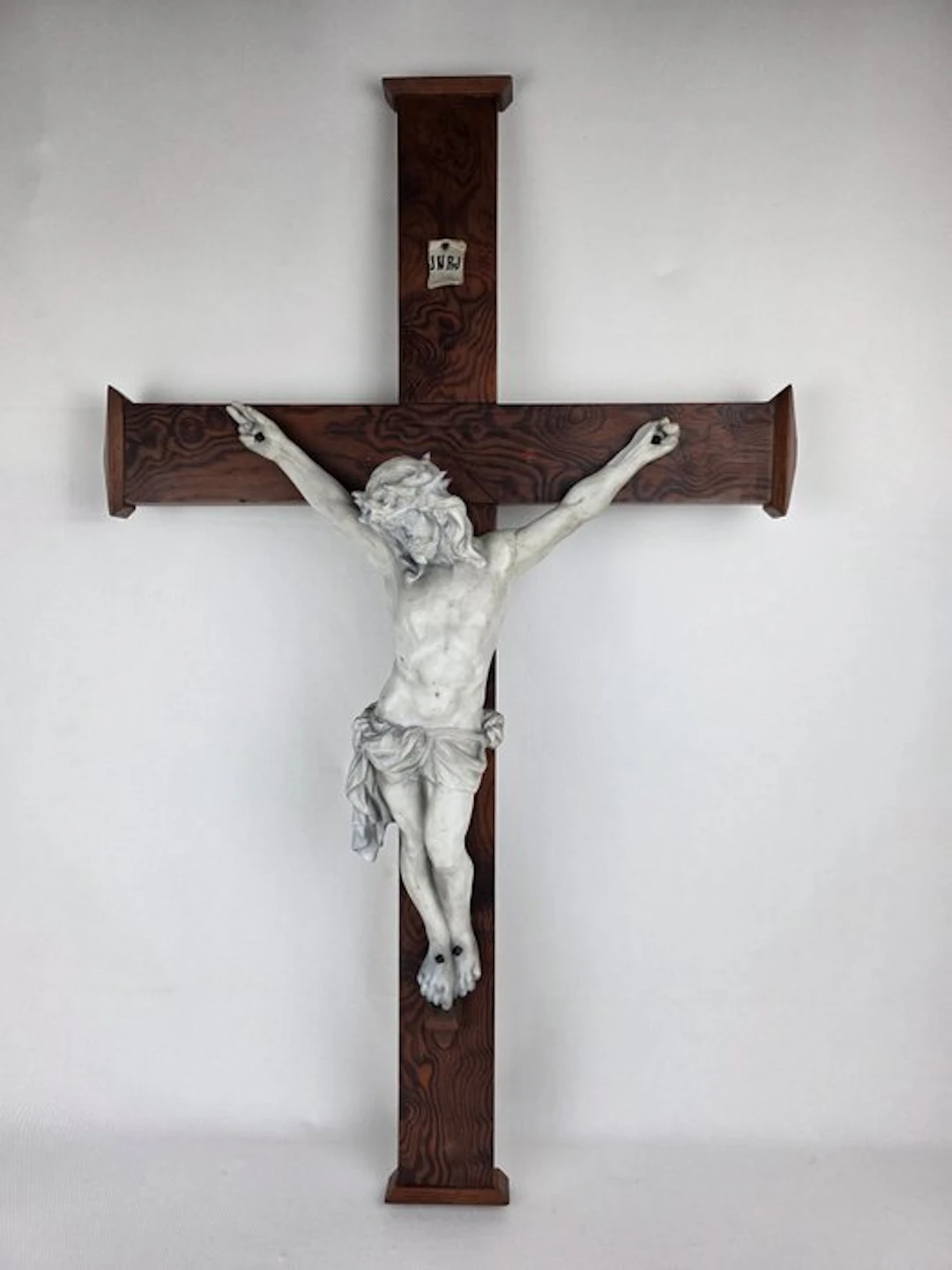 Crucifix - Biscuit, Wood - 1850-1900 - Large wall cross - 81 cm