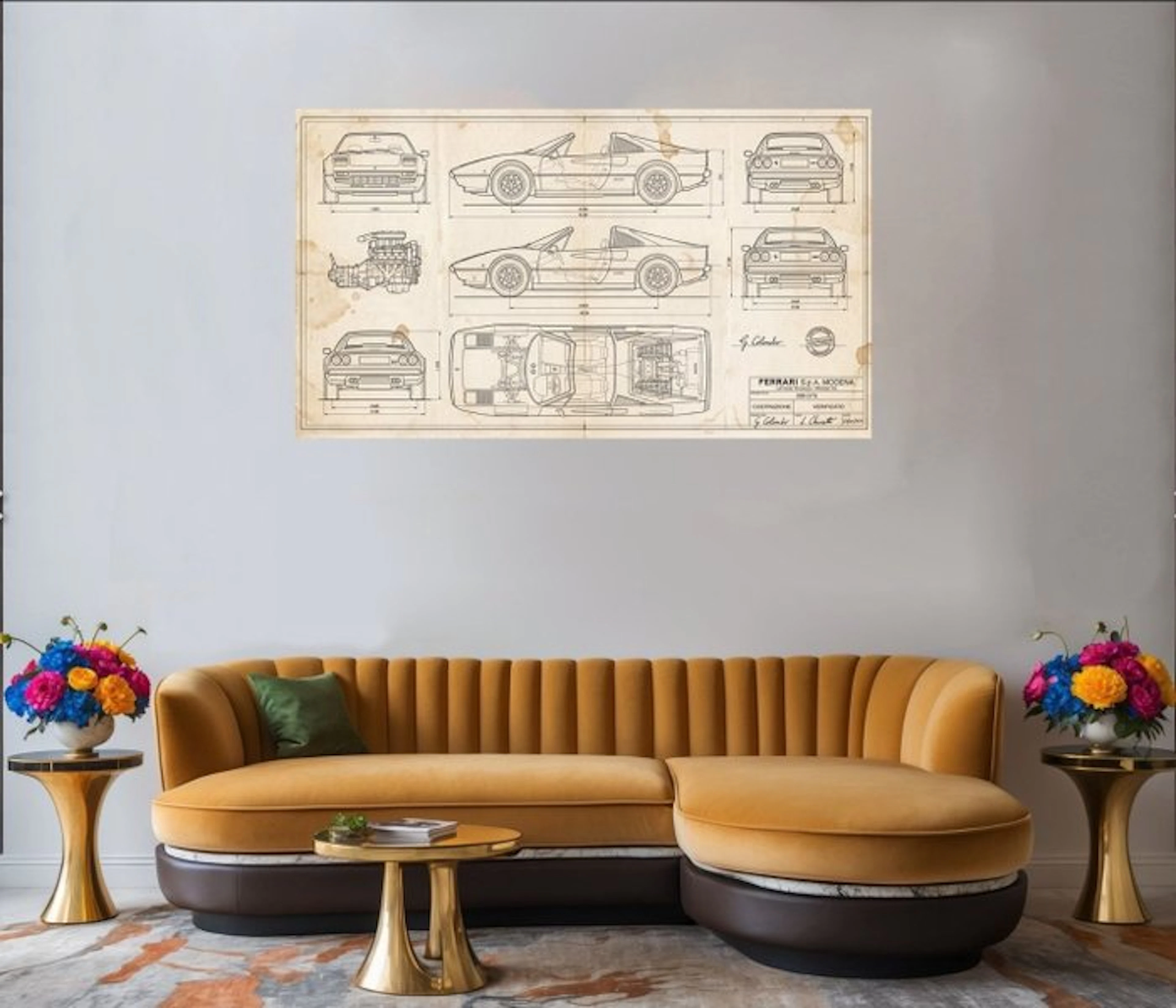 Technical Drawing - Ferrari - 308 GTS