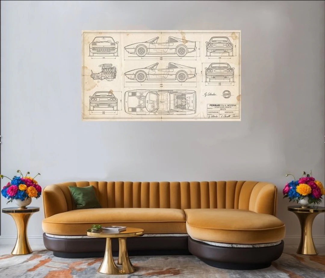 Technical Drawing - Ferrari - 308 GTS