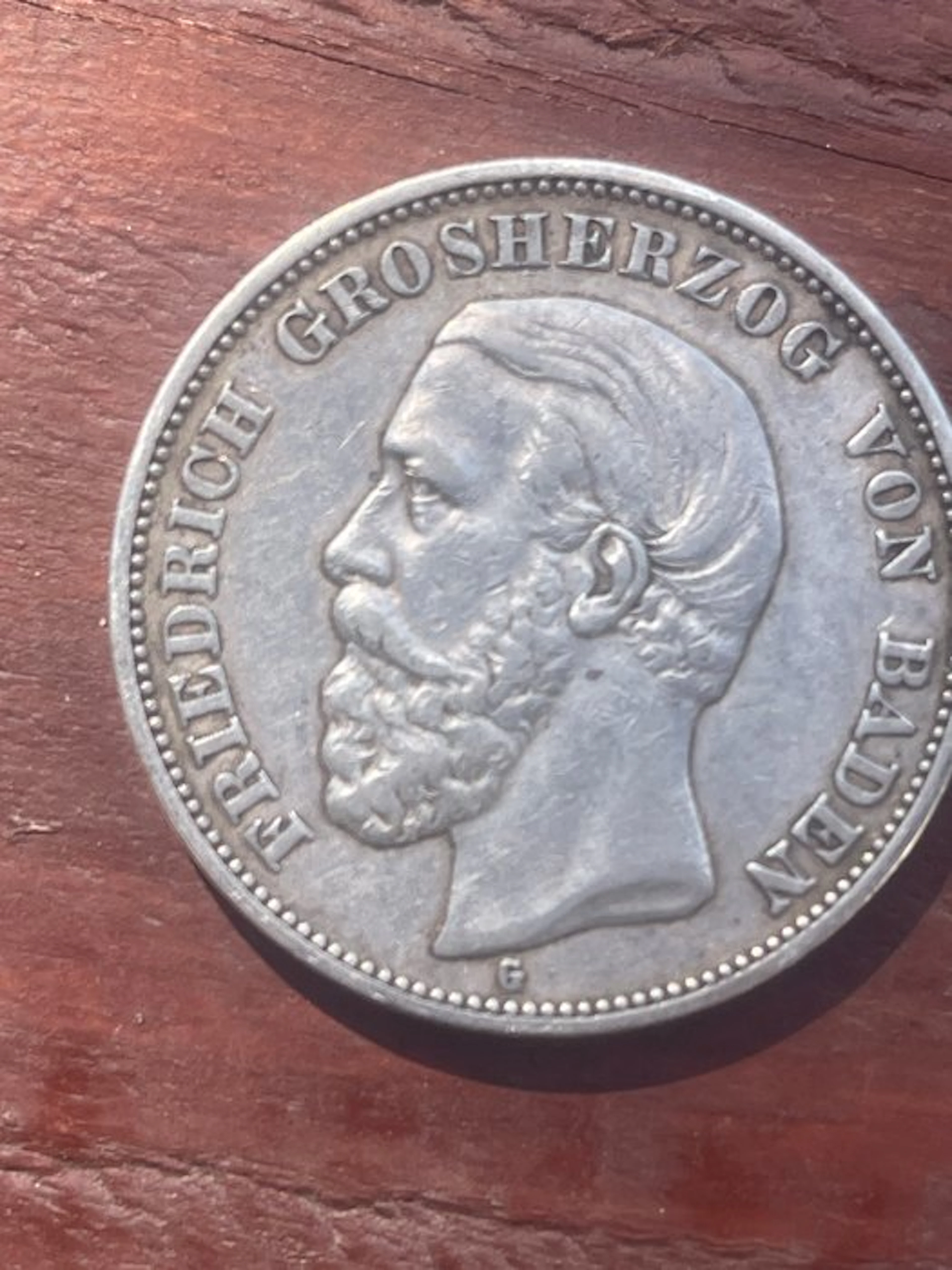 Germany, Empire Friedrich I Großherzog von Baden. 5 Mark 1894 (No