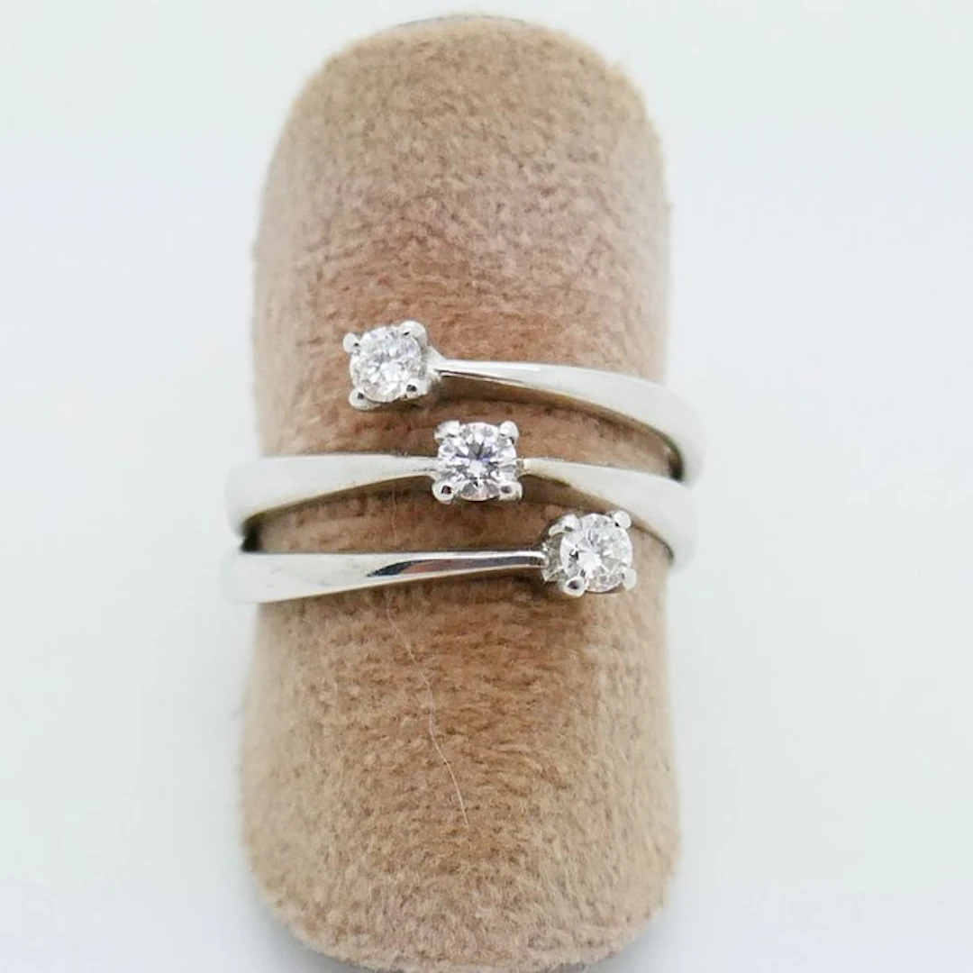 No reserve price - Ring - 18 kt. White gold - 0.30ct. tw. Diamond (Natural)