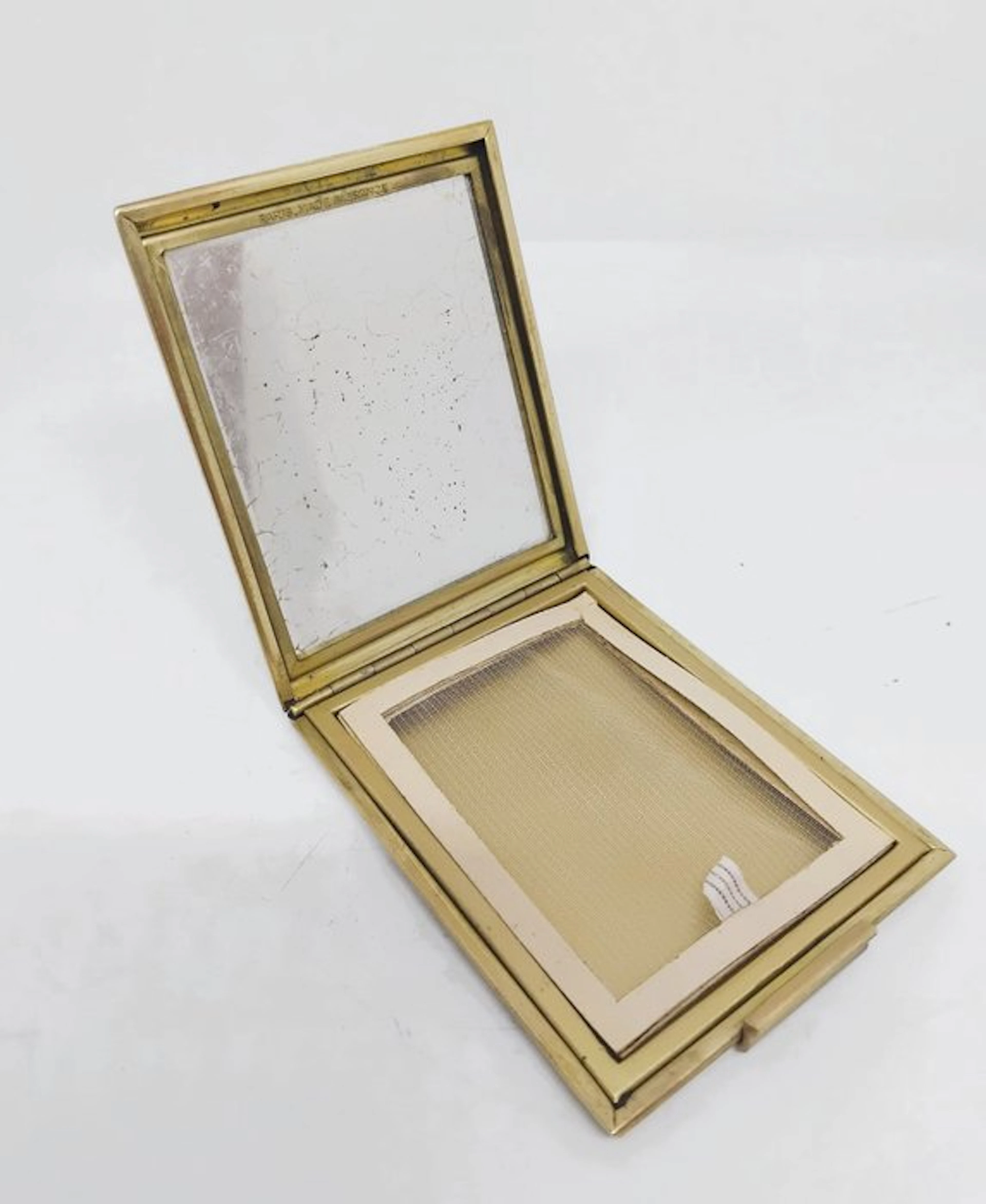 Poudrier vintage avec miroir - Box - Brass