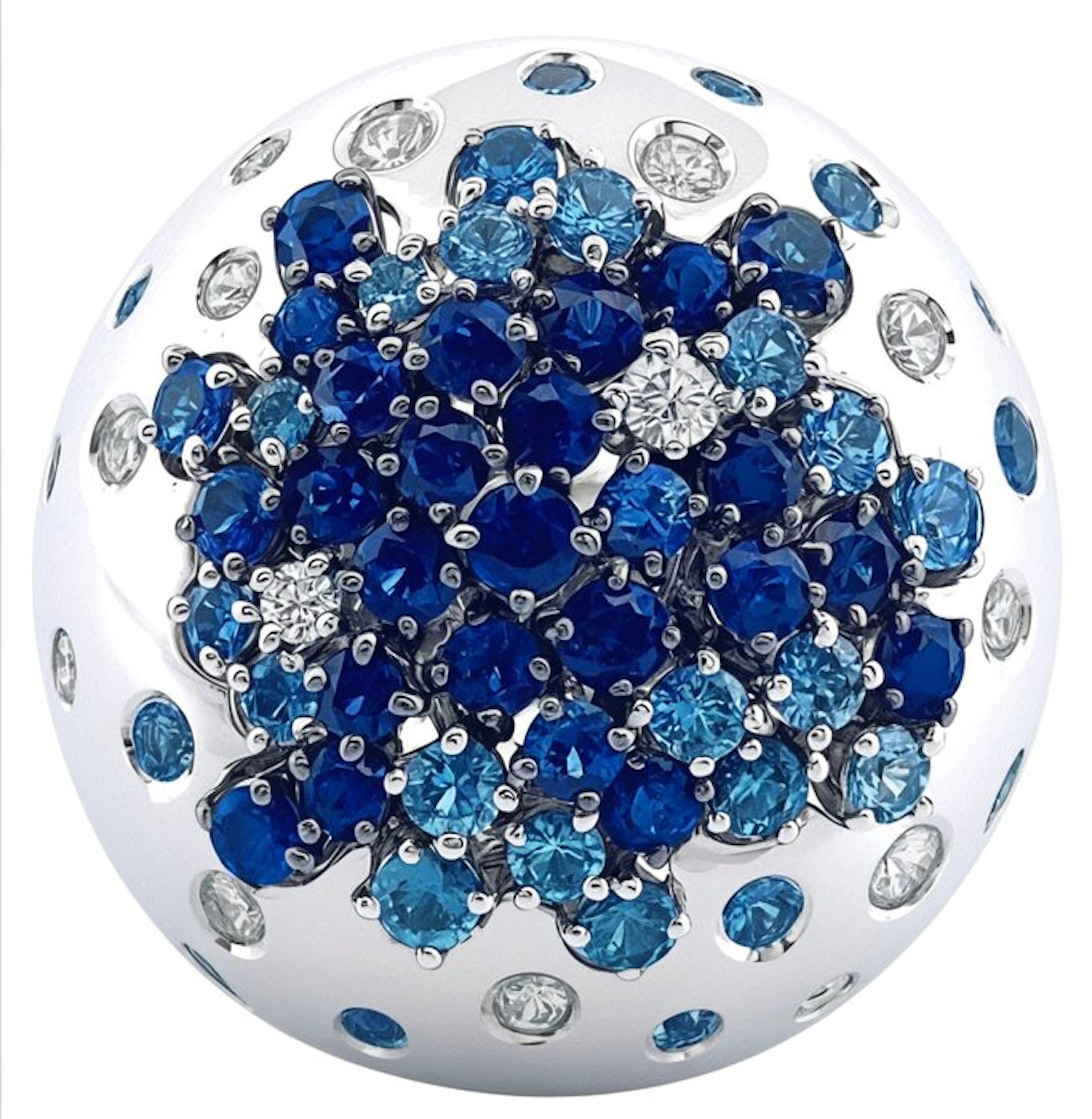 Damiani - Ring - Paradise - 18 kt. White gold Sapphire - Diamond