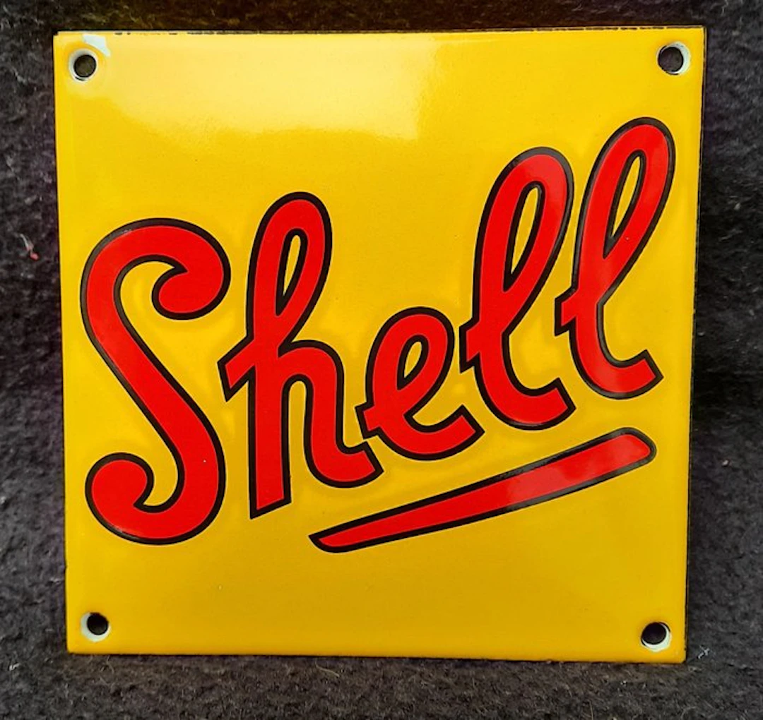 Aus Sammlung - Shell - Emaljskylt - Emalj, Metall