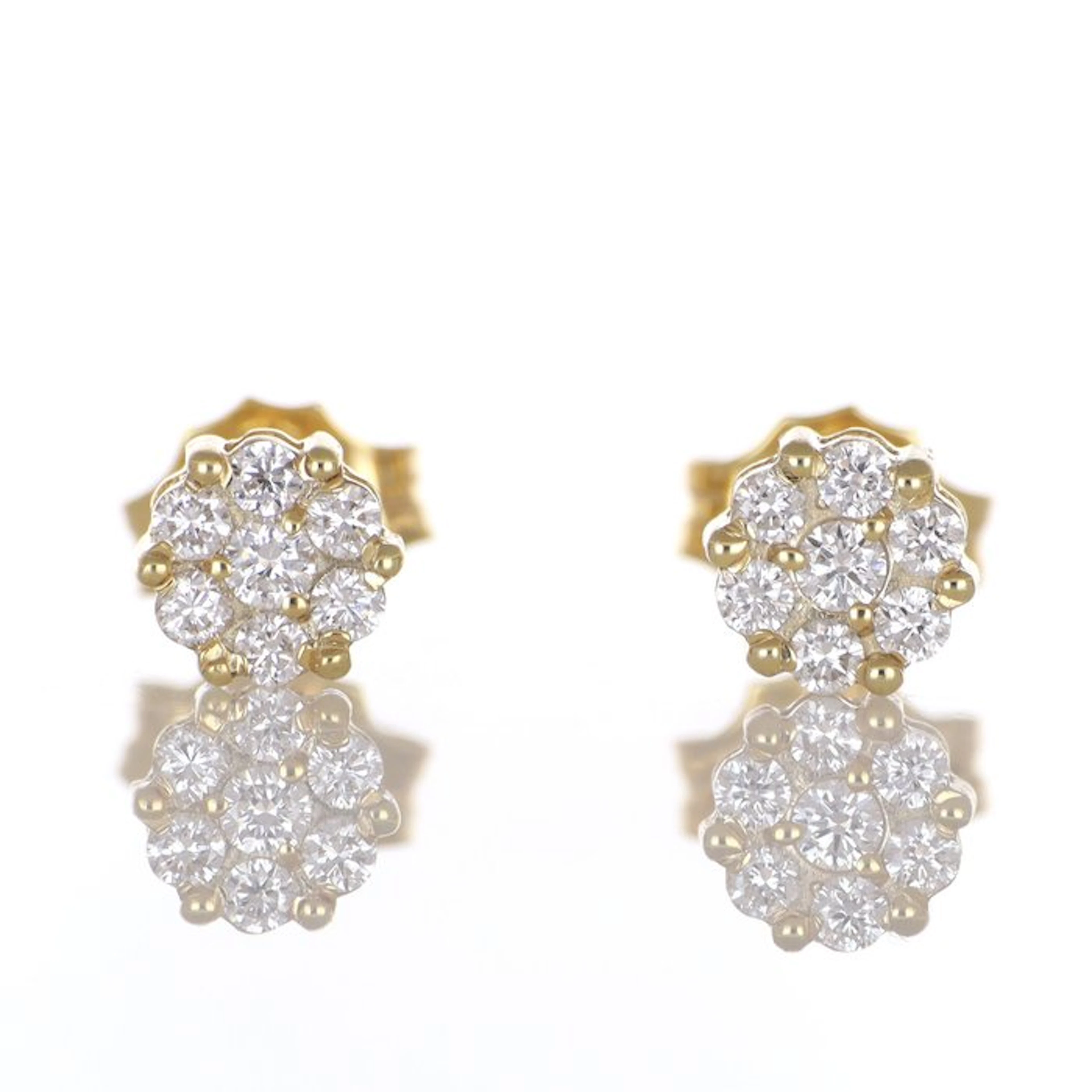 No reserve price - Earrings - 18 kt. Yellow gold Diamond (Natural)