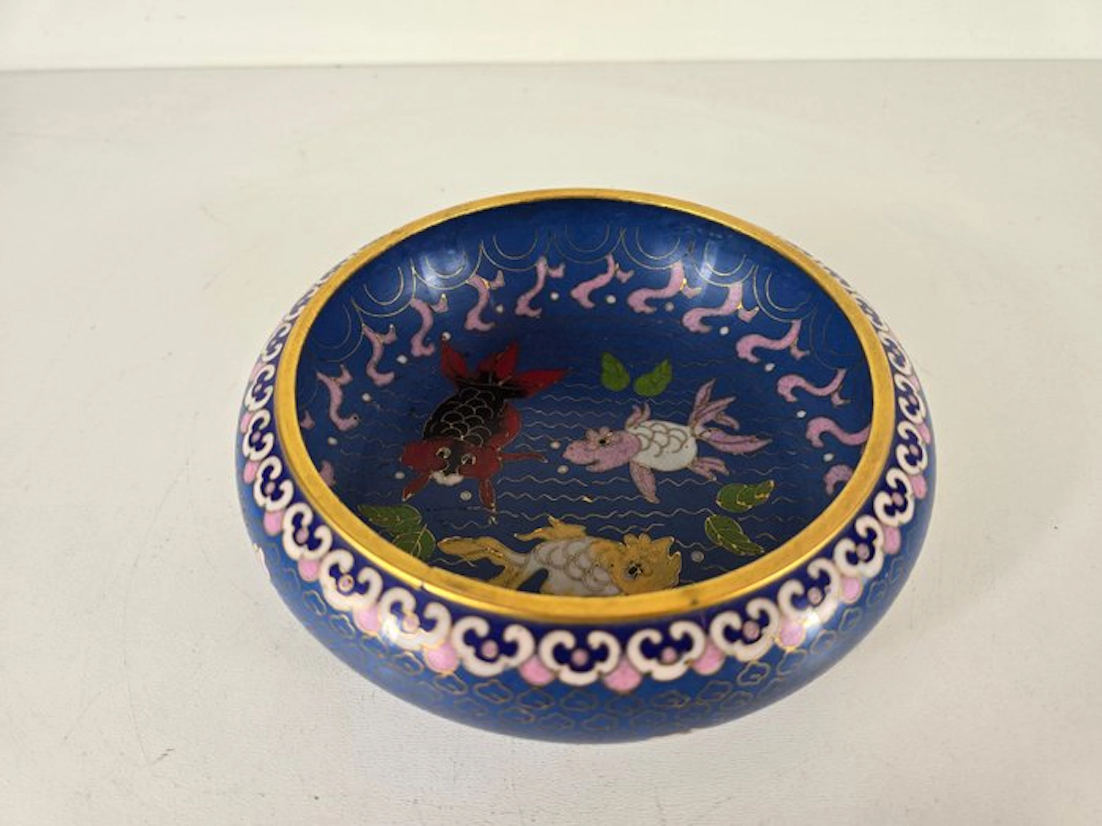 Bowl - cloisonné - Come, colorful goldfish
