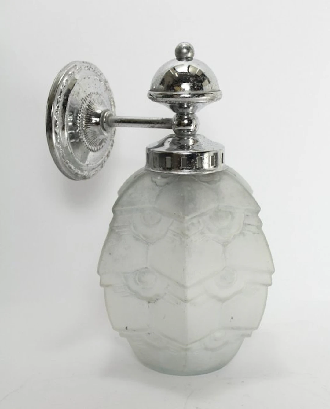 Wall lamp - Glass, Metal - glass 'Uil' lampshade
