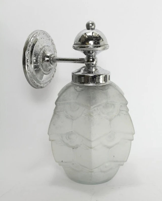 Wall lamp - Glass, Metal - glass 'Uil' lampshade