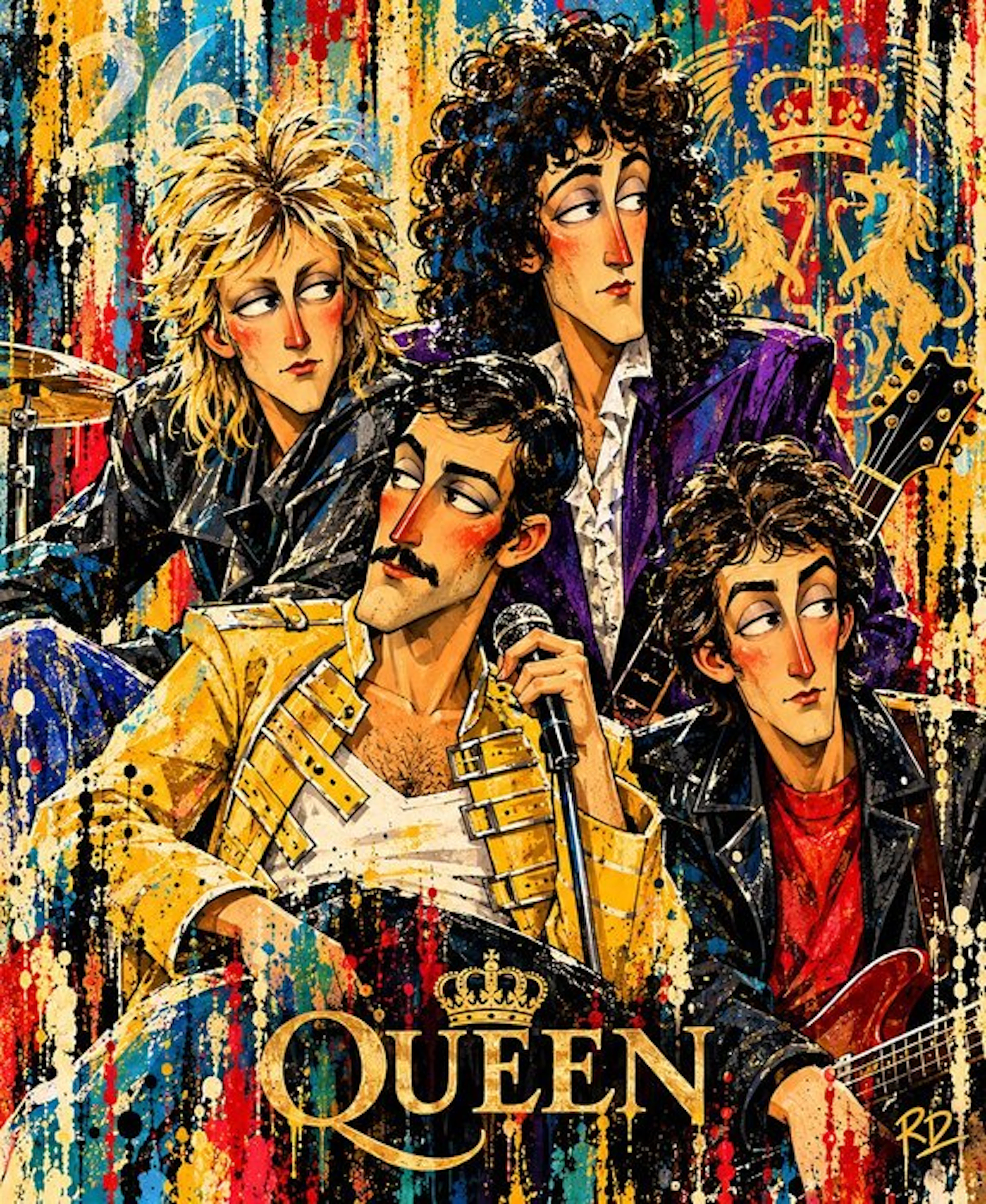 Raffaele De Leo - Queen - Queen cubismo - 2026 45x55 Cm