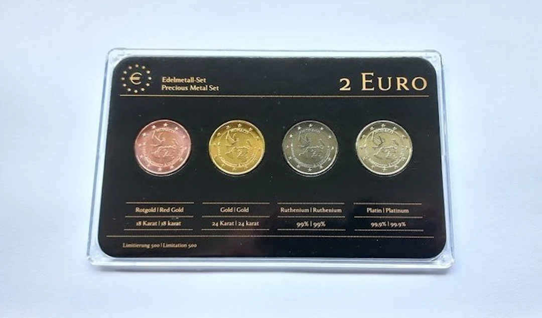 Monaco. 2 Euro 2013 "ONU" (4 coins colored by a Private Mint) (No
