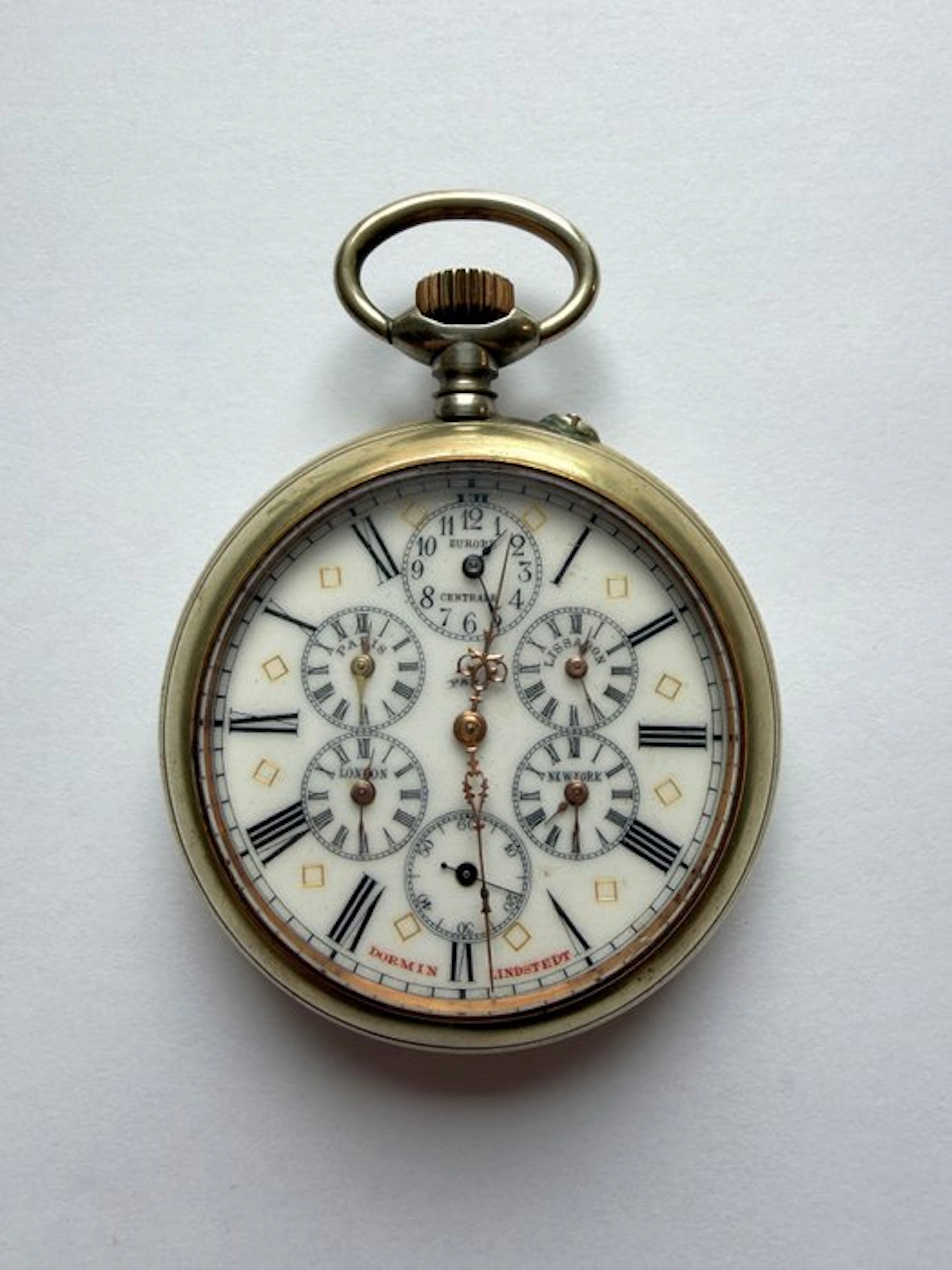 Dorin Lindstedt - Antike Weltzeituhr, Taschenuhr um 1905 - 1900-1949