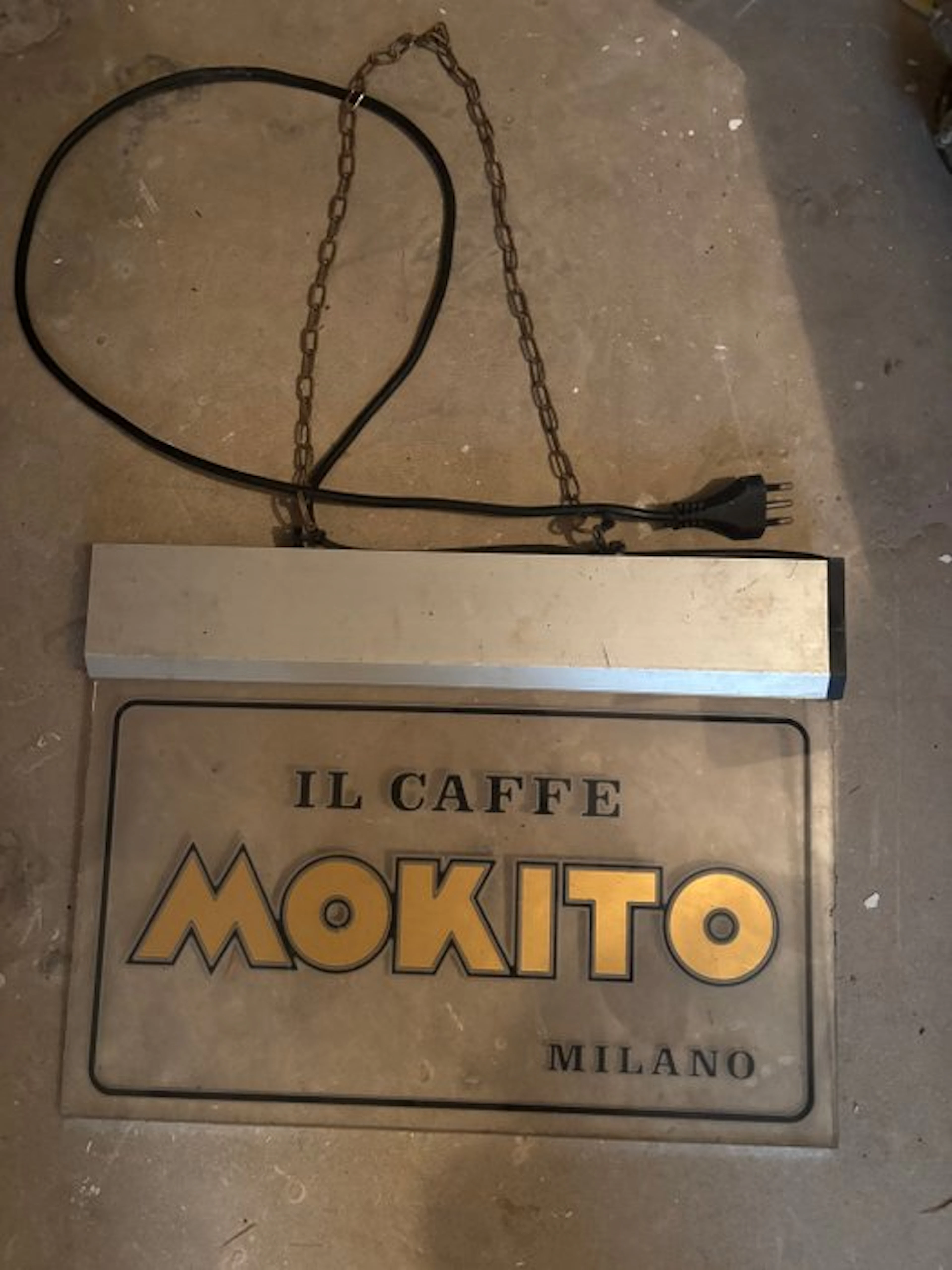Vintage illuminated sign "Il Caffè Mokito Milano" - Lightbox - Aluminium
